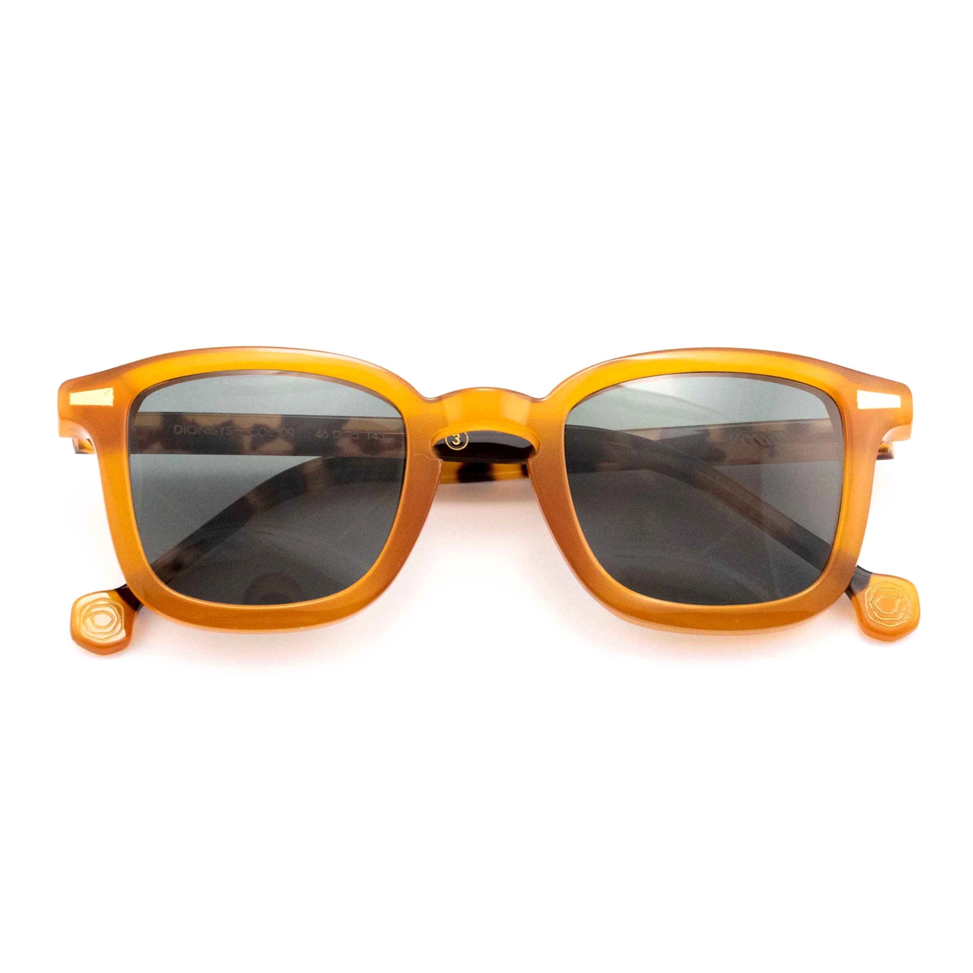 Kyme Eyewear Dionysis: squared vintage sunglasses. Color Camouflage blue, Material Acetate cellulose, Size Medium