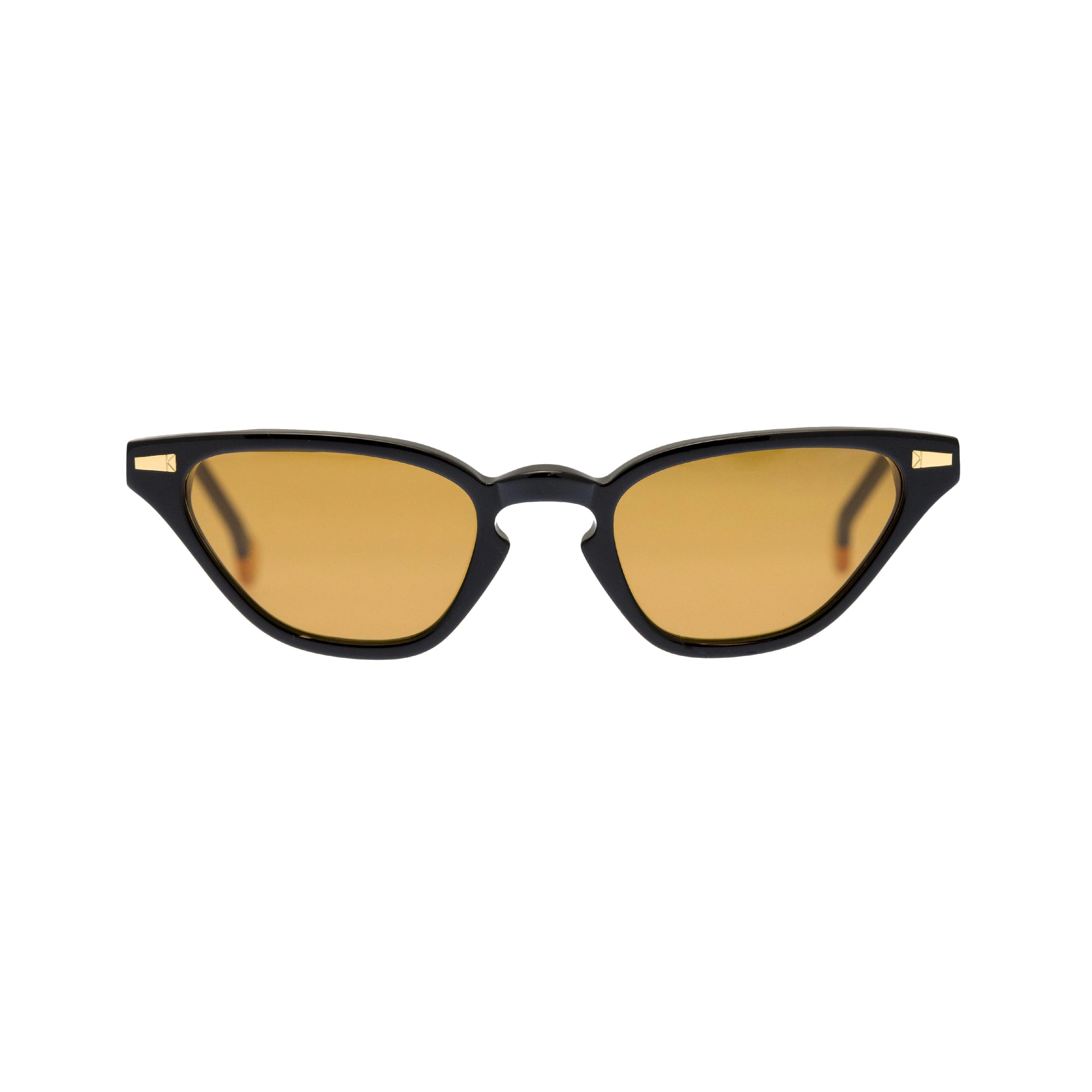 Kyme Eyewear Alessandra: cat-eye vintage sunglasses. Color Camouflage black, Material Acetate cellulose, Size Small