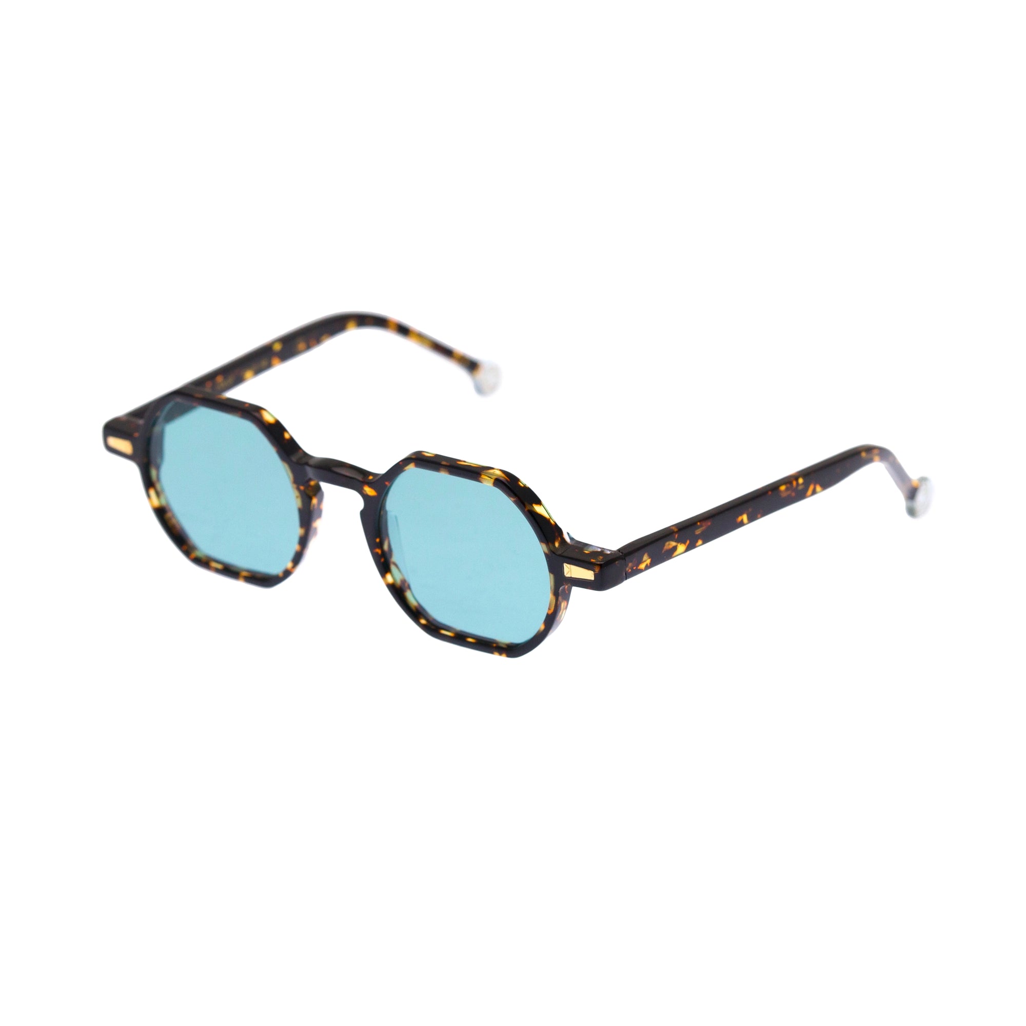 Kyme Eyewear Cassis: oval vintage sunglasses. Color Camouflage black, Material Acetate cellulose, Size Small