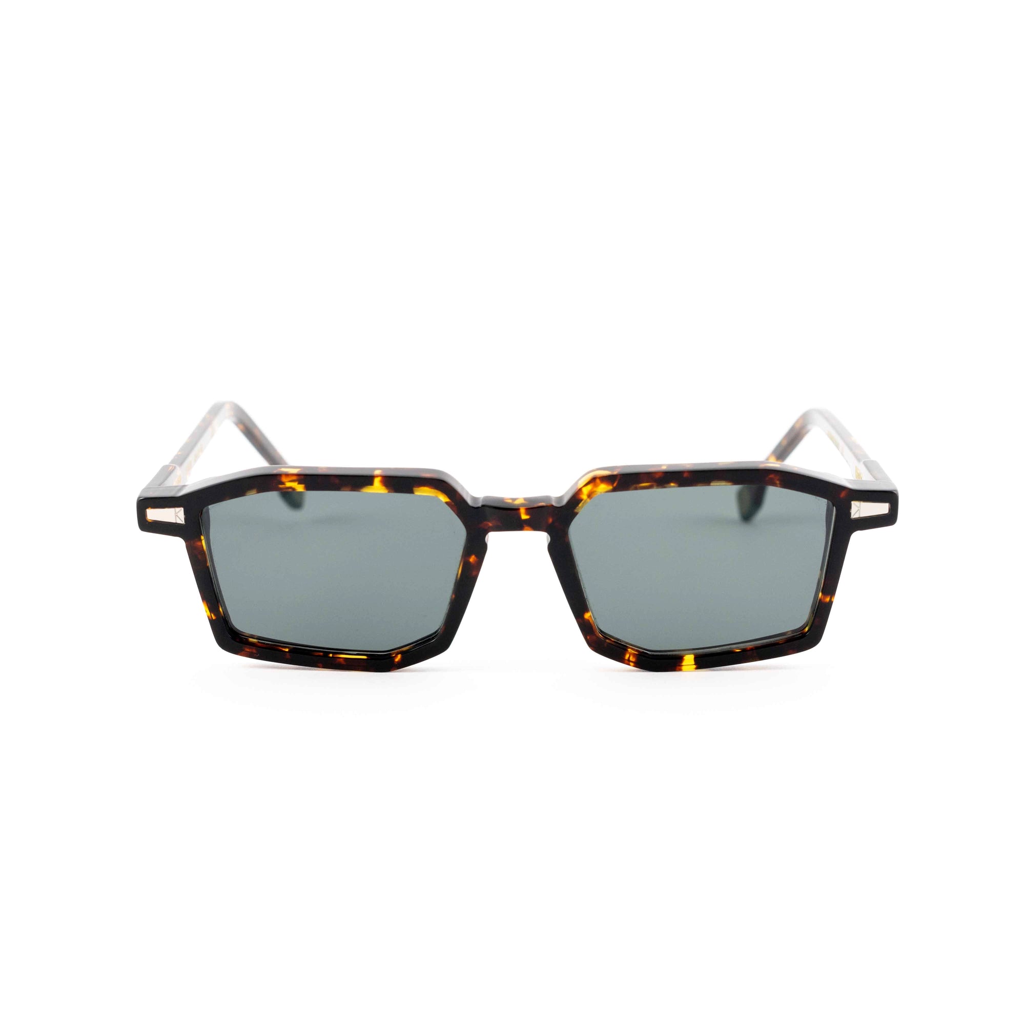 Kyme Eyewear Javier: rectangular sunglasses. Color Green, Material Acetate cellulose, Size Medium