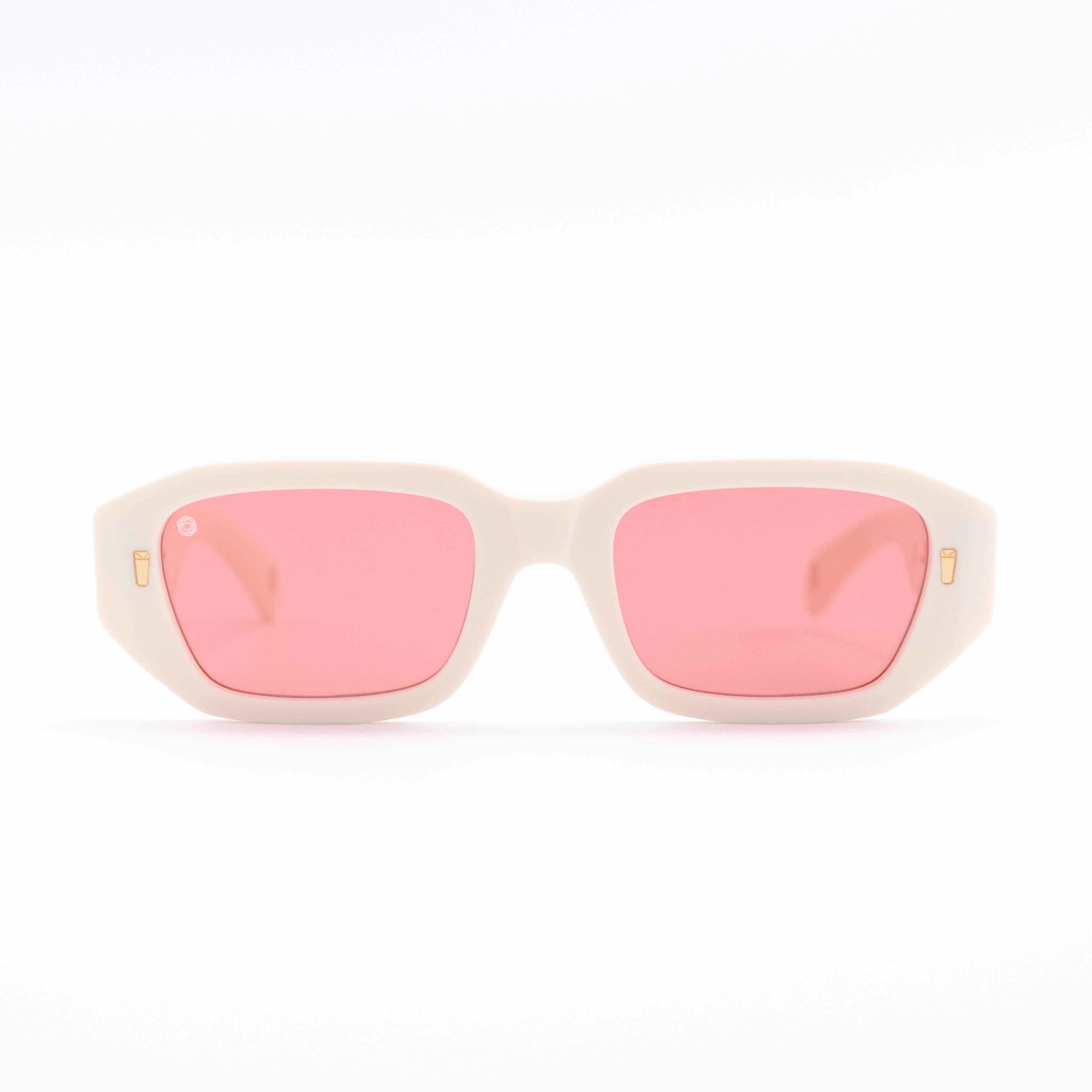 Kyme Eyewear Grail: streetwear bold rectangular sunglasses. Color White, Material Acetate cellulose, Size Large