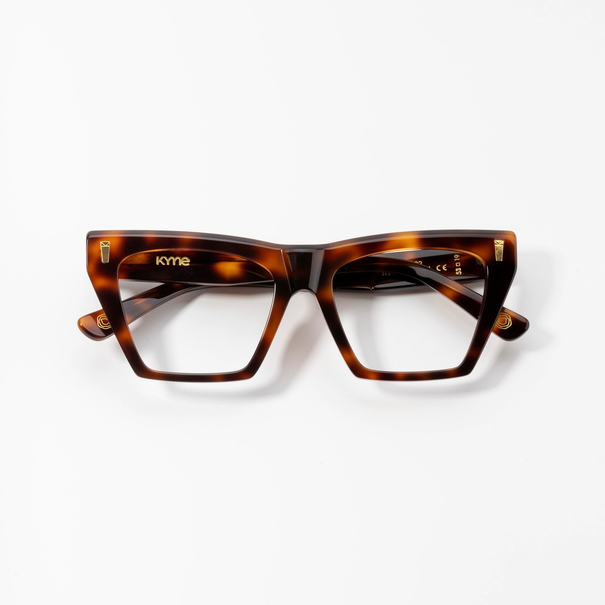 Kyme Eyewear Kyme Zara Dark Avana Sunglasses - Premium Handmade Italian Eyewear. Color Dark Avana, Size Medium