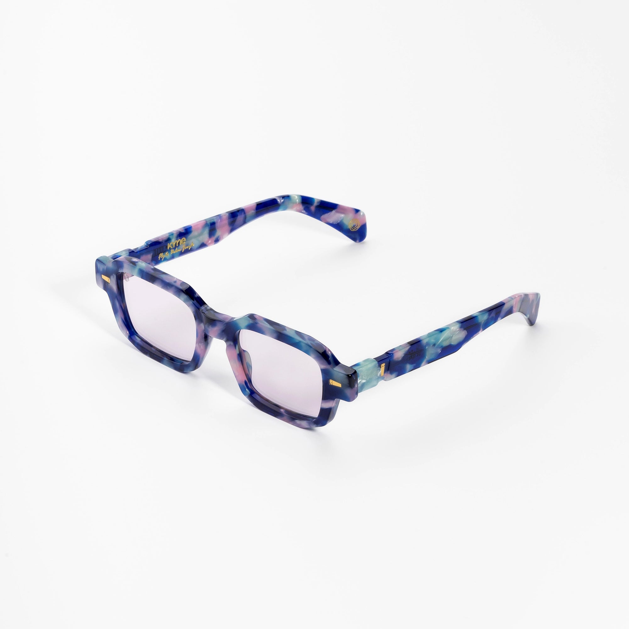 Kyme Eyewear Kyme Pulse Blue Tortoise Sunglasses - Handmade Bold Italian Eyewear. Color Blue Tortoise, Size Medium