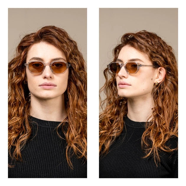 Kyme Eyewear Otis: octagonal vintage sunglasses. Color Black, Material Acetate cellulose, Size Small