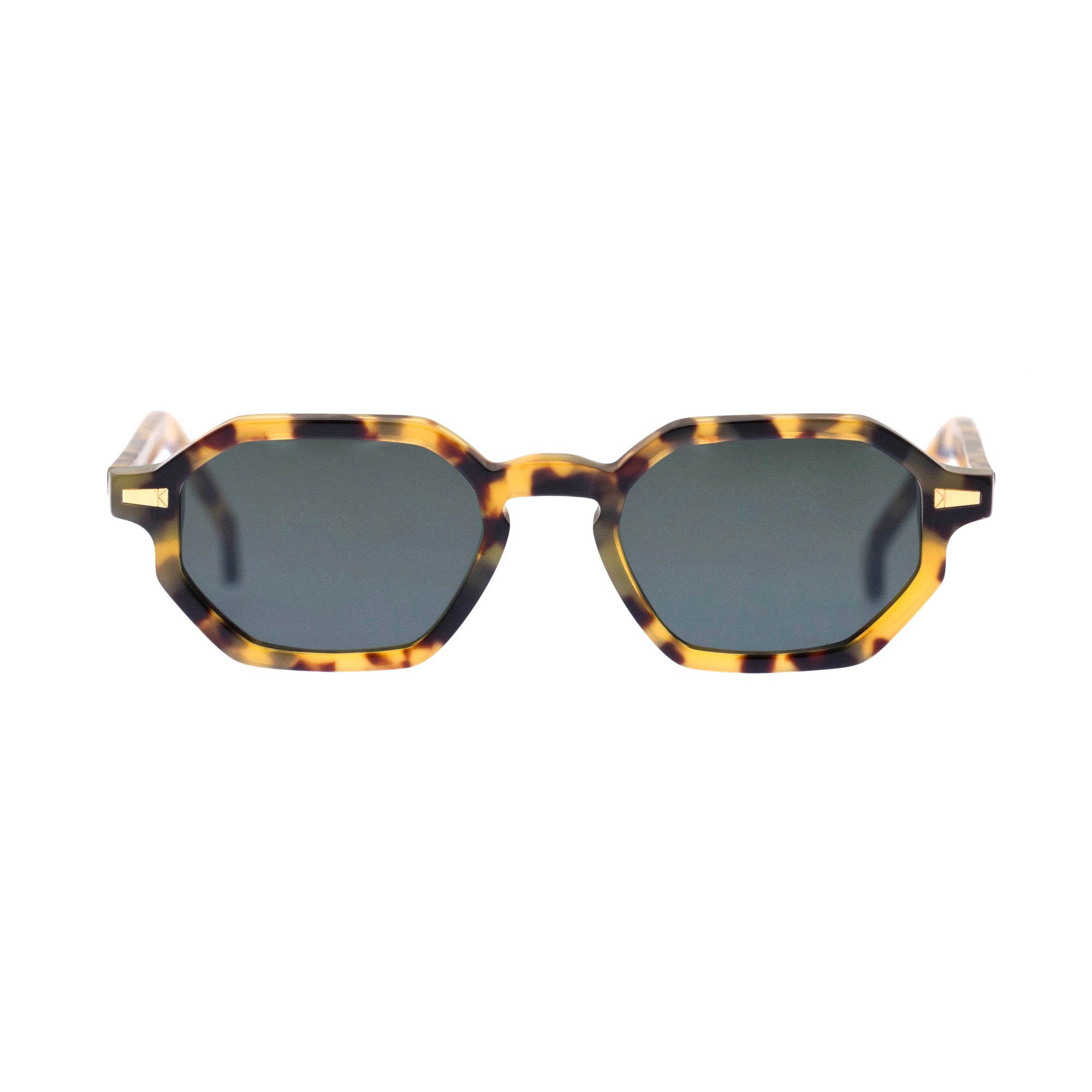 Kyme Eyewear Otis: octagonal vintage sunglasses. Color Tortoise, Material Acetate cellulose, Size Small