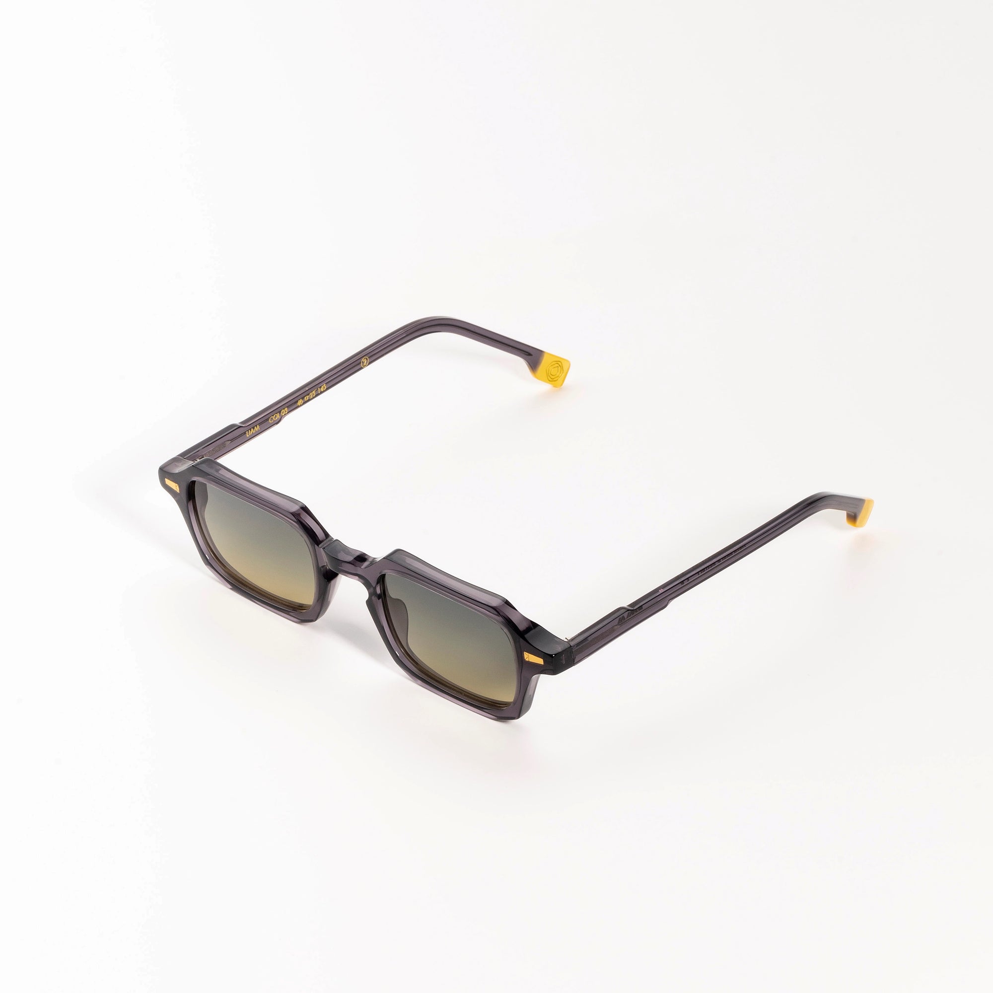Kyme Eyewear Kyme Liam: Geometric Italian Sunglasses. Color Dark Grey, Material Acetate cellulose, Size Medium