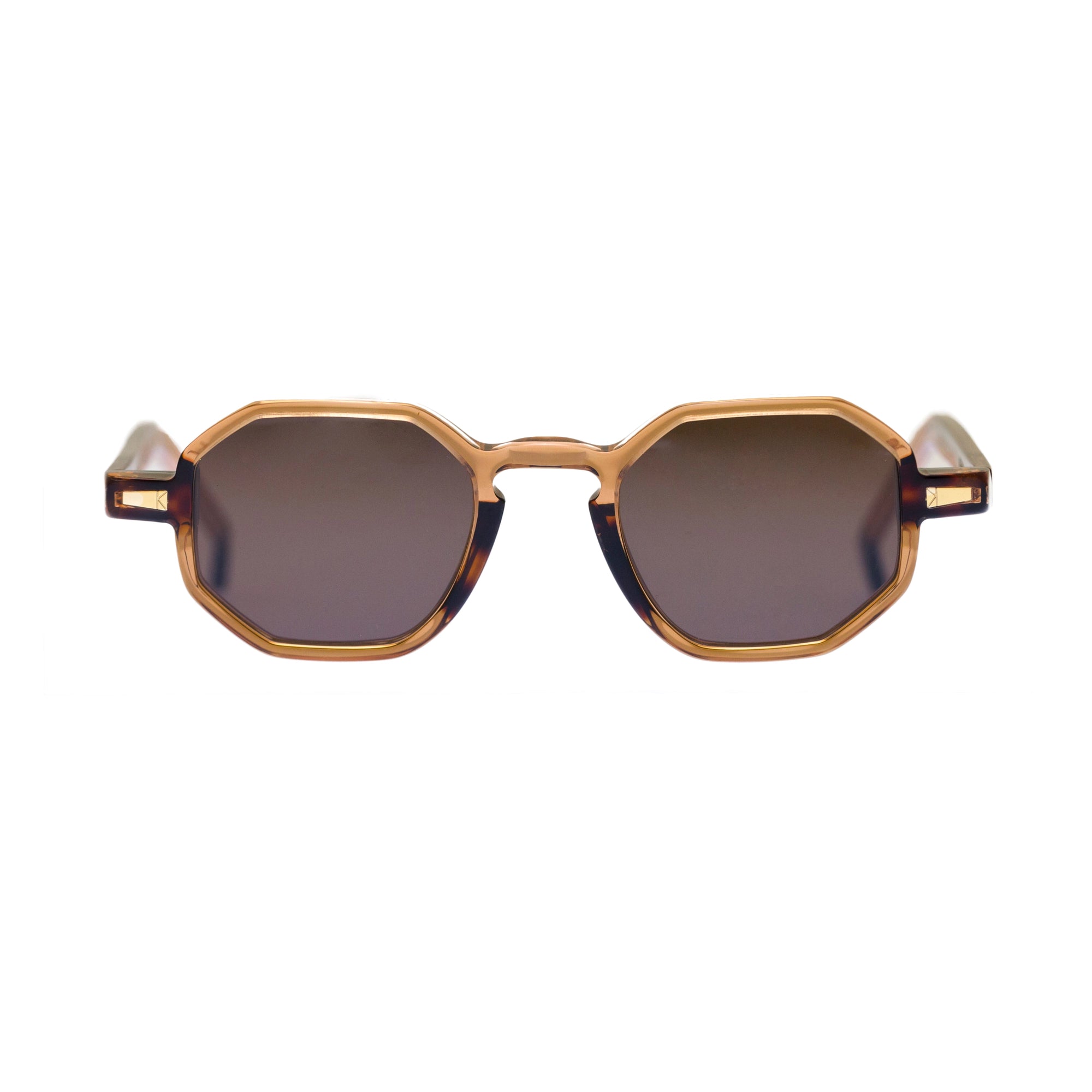 Kyme Eyewear Rio: vintage octagonal sunglasses. Color Honey, Material Acetate cellulose, Size Small