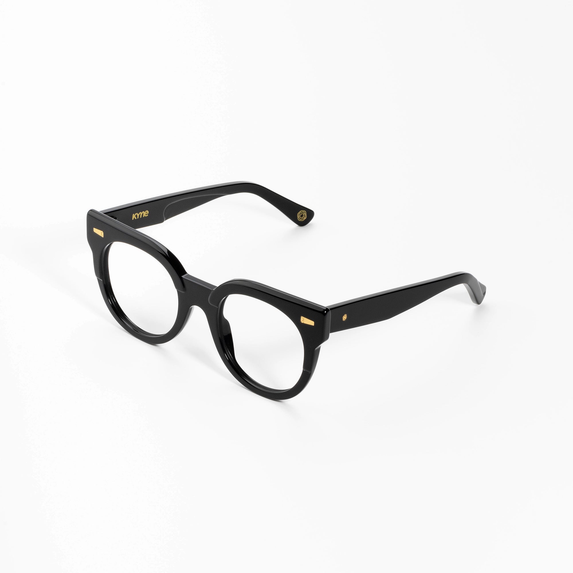 Kyme Eyewear Kyme Lea Black Sunglasses - Handmade Italian Fashion Eyewear. Color Black, Size Medium