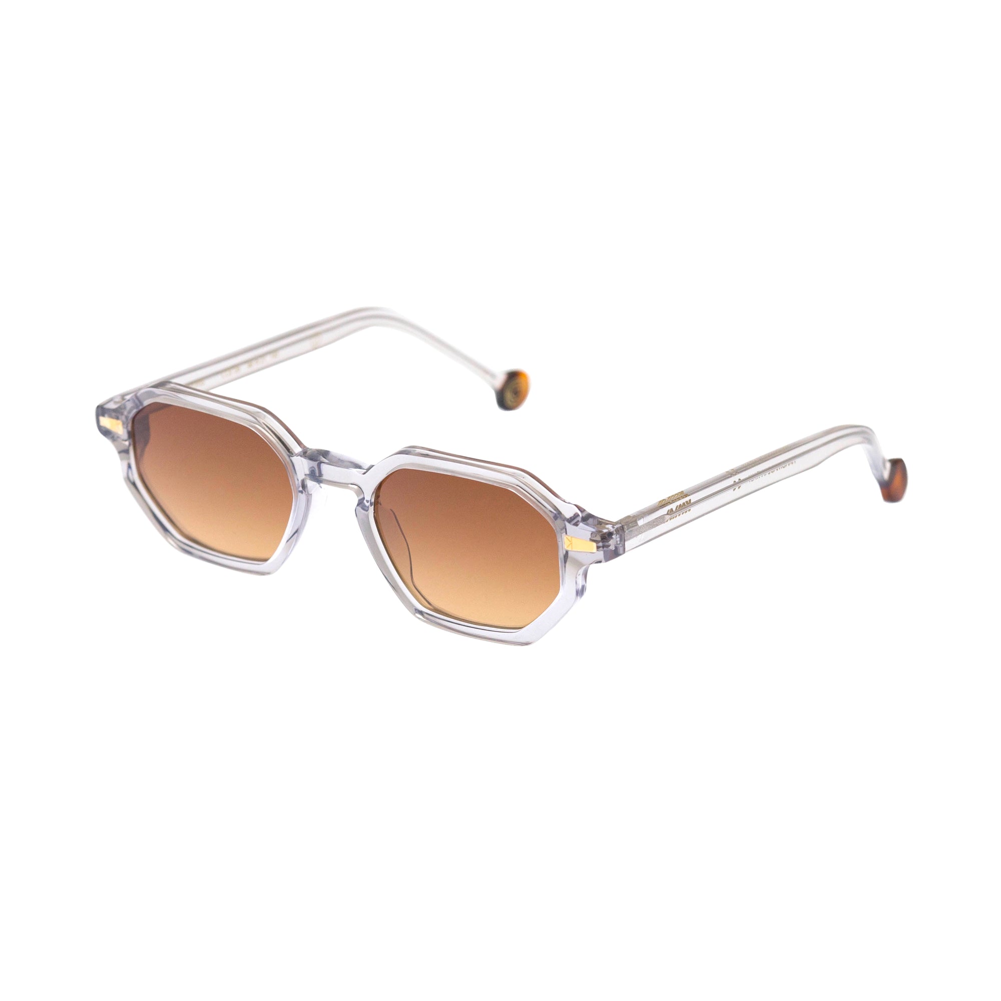 Kyme Eyewear Otis: octagonal vintage sunglasses. Color Strawberry, Material Acetate cellulose, Size Small