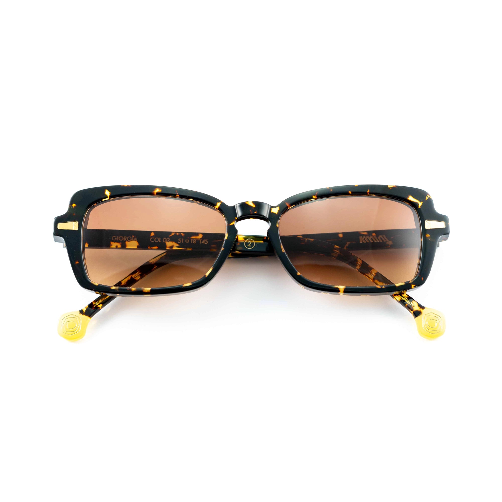 Kyme Eyewear GIORGIA2: cat-eye vintage sunglasses. Color Dark avana, Material Acetate cellulose, Size Medium