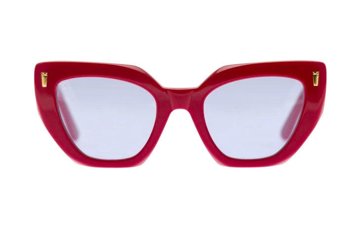 Kyme Eyewear Ipanema: oversize cat-eye sunglasses. Color Camou blue, Material Acetate cellulose, Size Medium