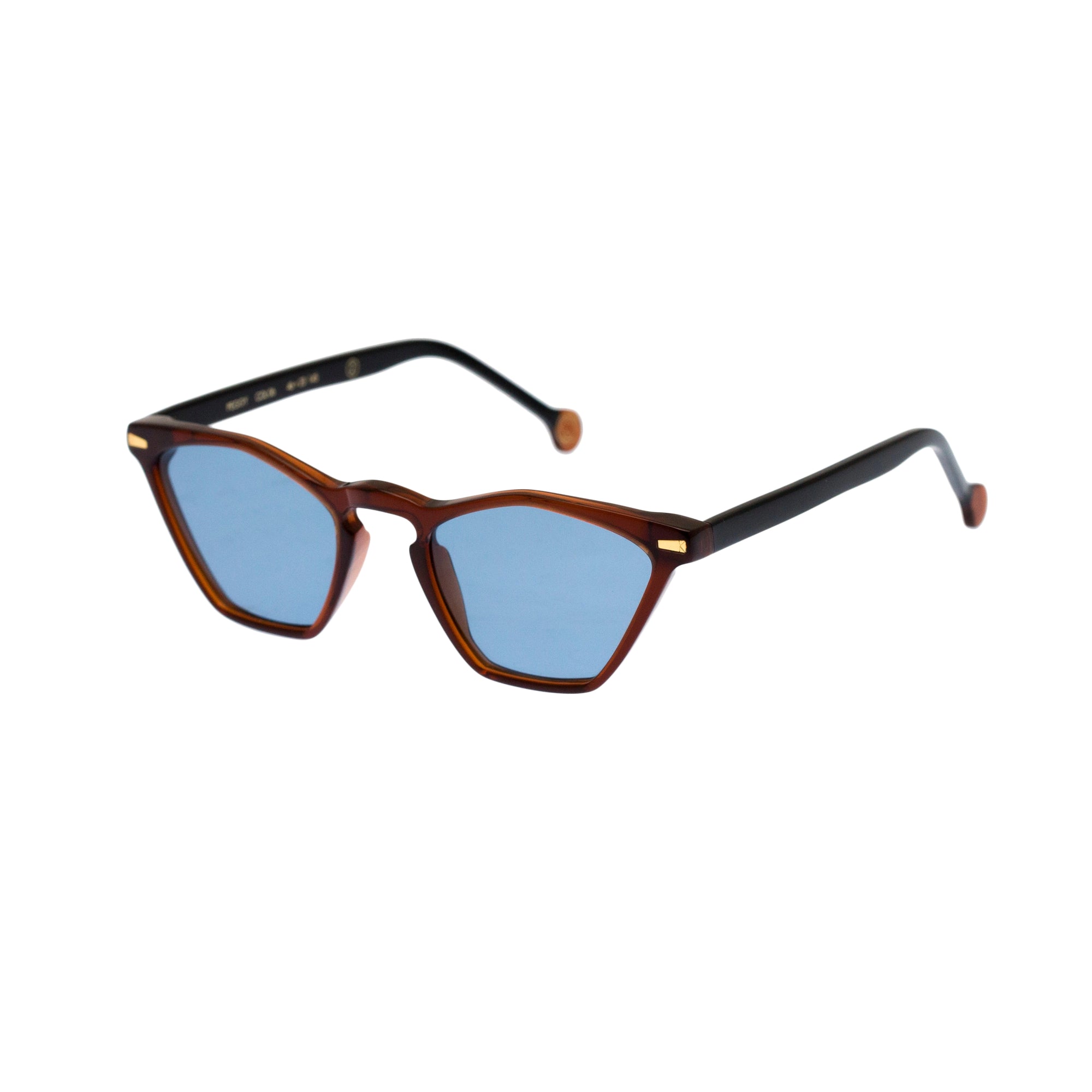 Kyme Eyewear Peggy: vintage cat-eye sunglasses. Color Camouflage black, Material Acetate cellulose, Size Small