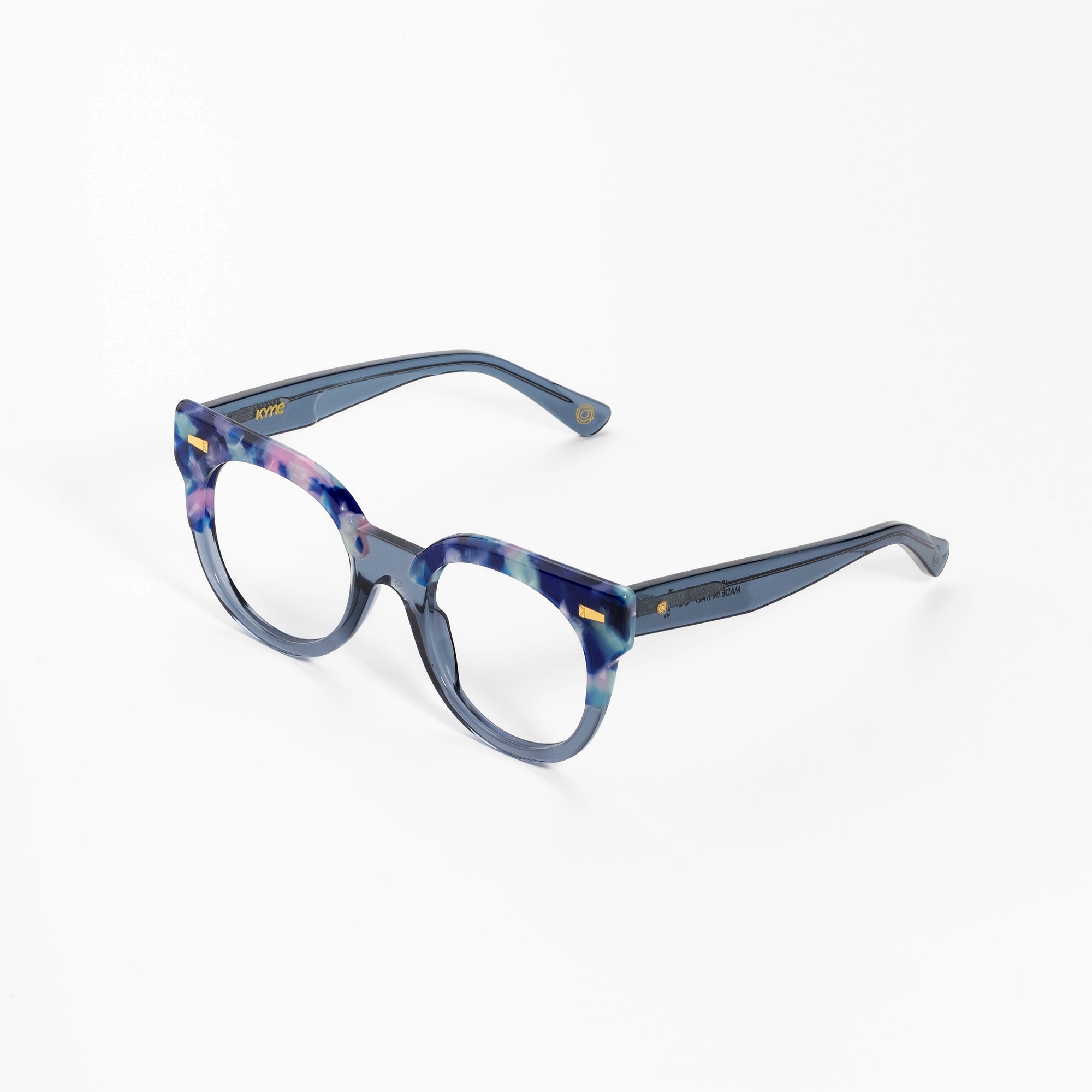 Kyme Eyewear Kyme Lea Blue Tortoise Sunglasses - Handmade Italian Fashion Eyewear. Color Blue Tortoise, Size Medium