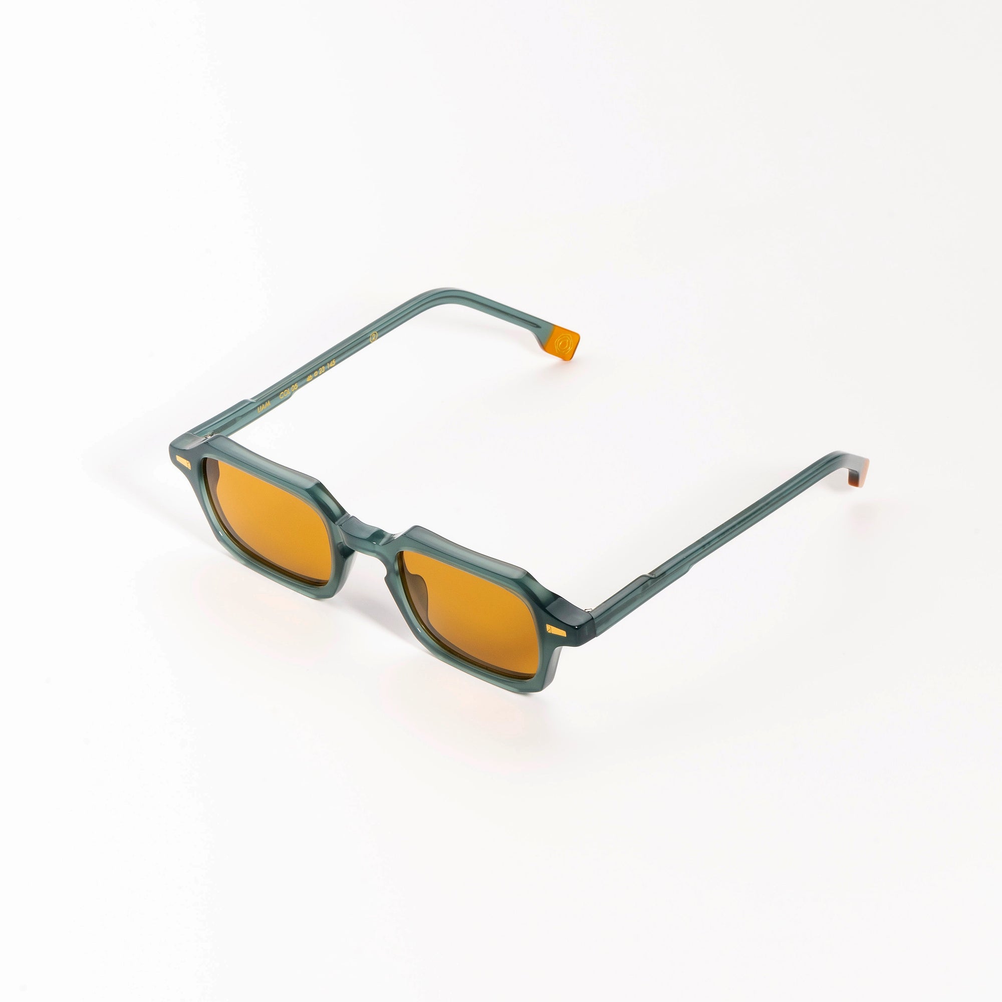 Kyme Eyewear Kyme Liam: Geometric Italian Sunglasses. Color Green, Material Acetate cellulose, Size Medium