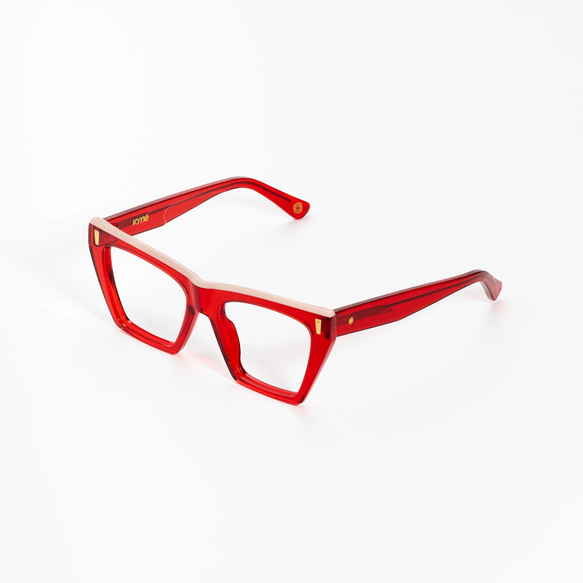 Kyme Eyewear Kyme Zara Red Sunglasses - Premium Handmade Italian Eyewear. Color Red, Size Medium