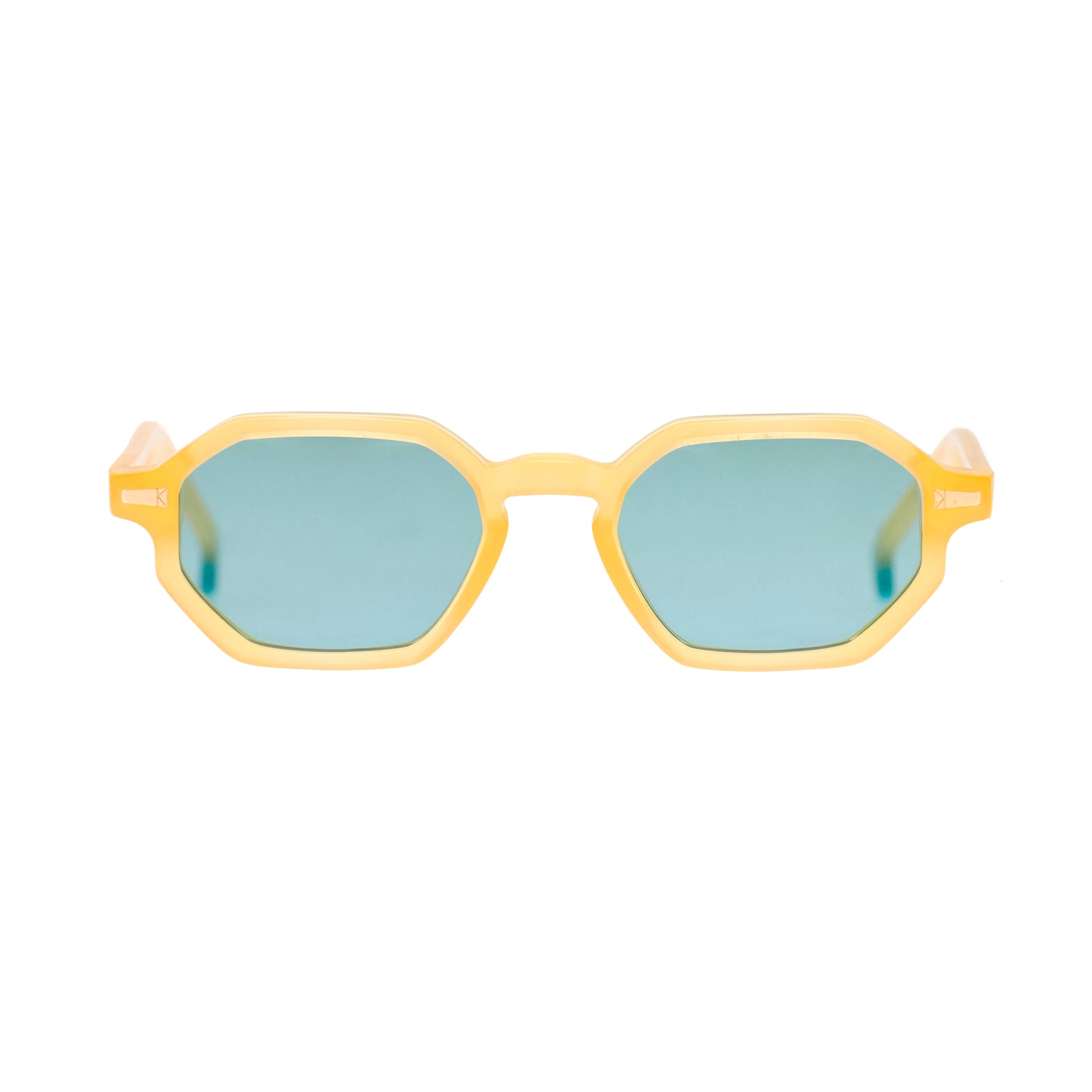 Kyme Eyewear Otis: octagonal vintage sunglasses. Color Camouflage black, Material Acetate cellulose, Size Small