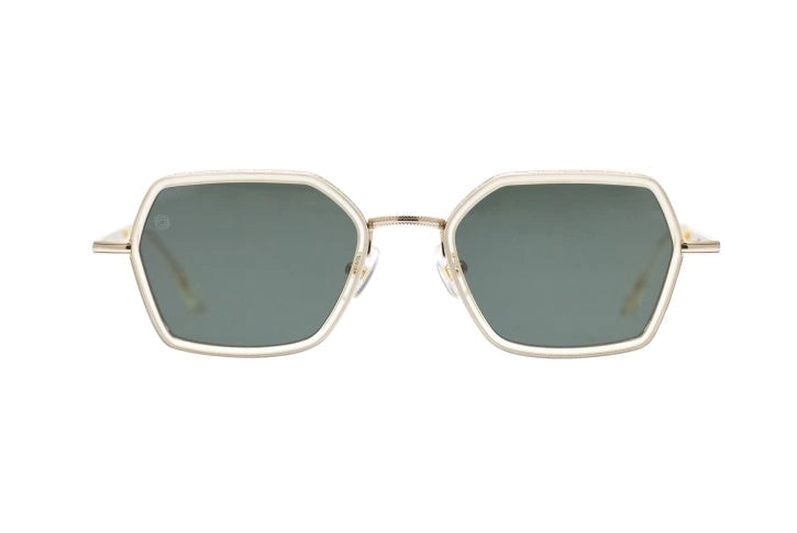 Kyme Eyewear Ben: squared vintage sunglasses. Color Tobacco, Material Stainless steel/Acetate, Size Medium