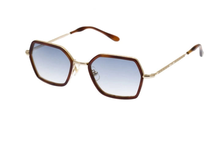 Kyme Eyewear Ben: squared vintage sunglasses. Color Champagne, Material Stainless steel/Acetate, Size Medium