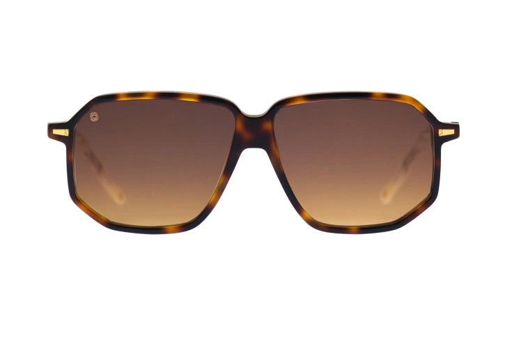 Kyme Eyewear Sebastien: oversized ultralite acetate aviator sunglasses. Color Camou black/teal, Material Acetate cellulose, Size XL