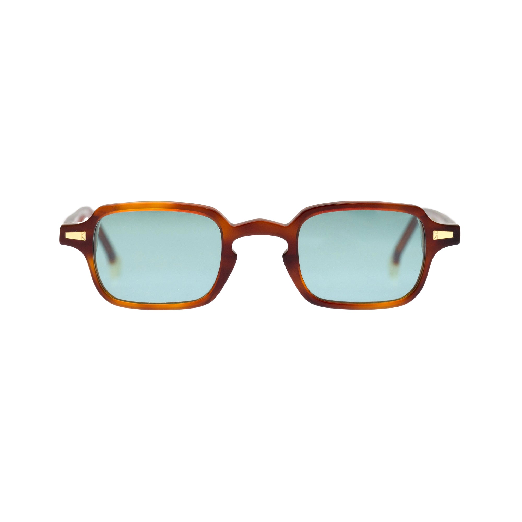 Kyme Eyewear Luigi: rectangular vintage sunglasses. Color Black/peach, Material Medium, Size Acetate cellulose