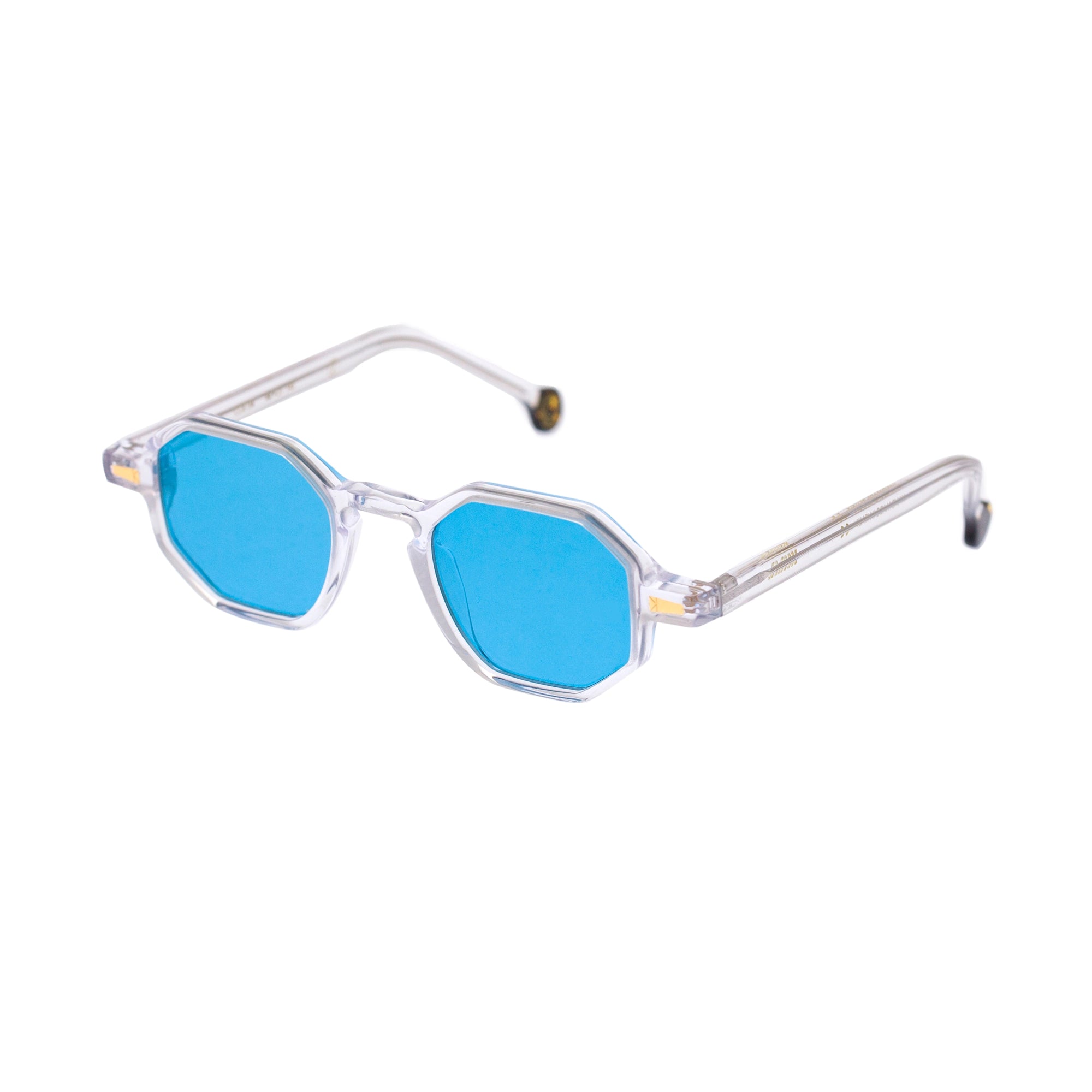 Kyme Eyewear Rio: vintage octagonal sunglasses. Color Honey, Material Acetate cellulose, Size Small