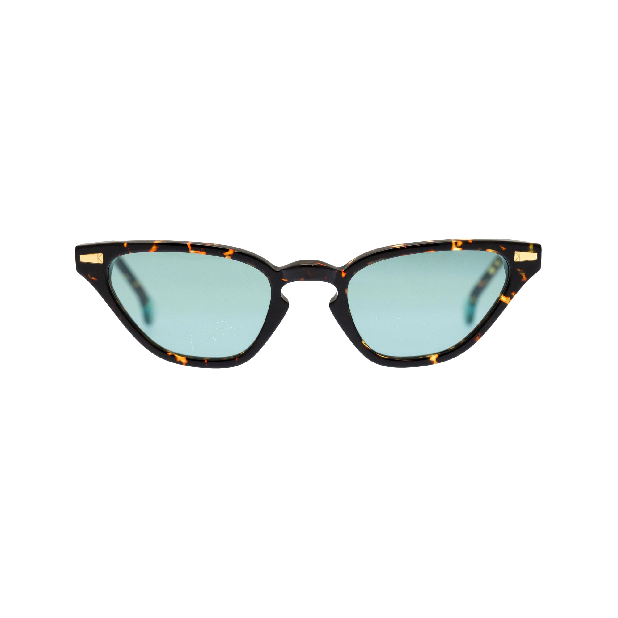 Kyme Eyewear Alessandra: cat-eye vintage sunglasses. Color Camouflage black, Material Acetate cellulose, Size Small