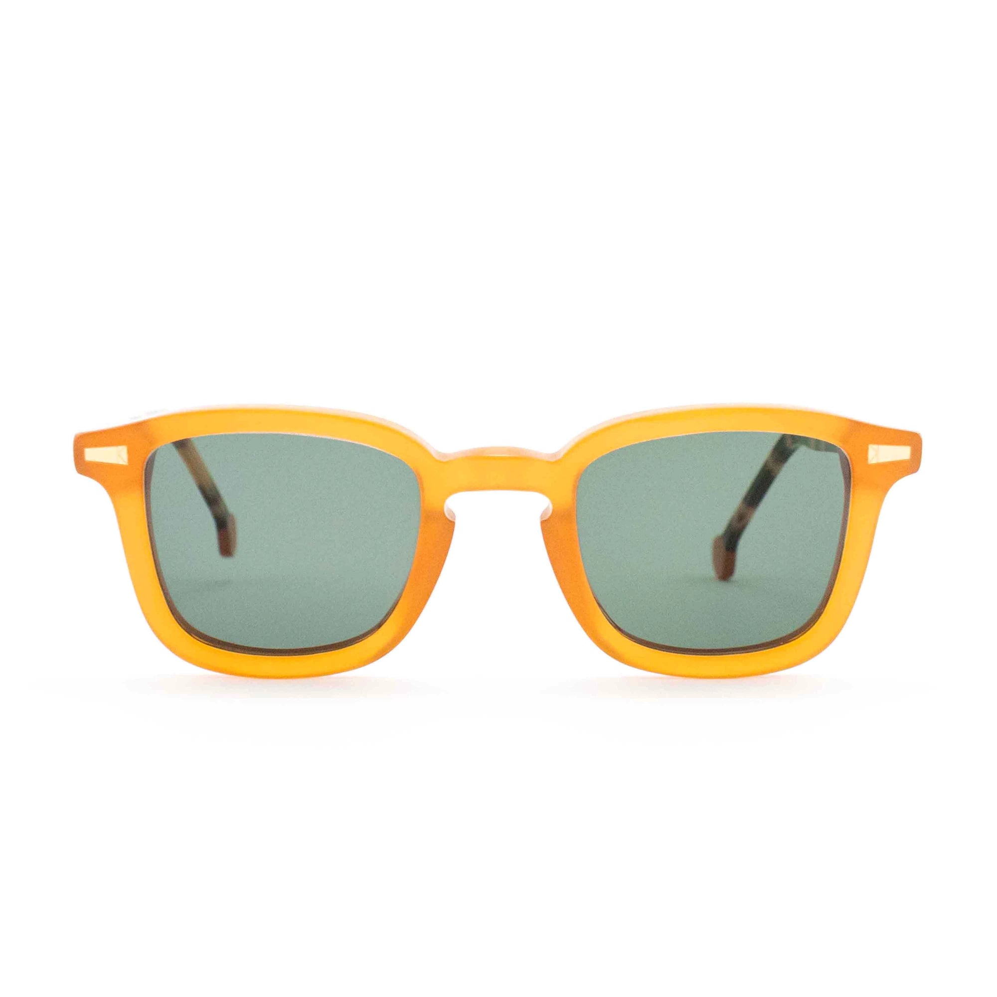 Kyme Eyewear Dionysis: squared vintage sunglasses. Color Honey/tortoise, Material Acetate cellulose, Size Medium