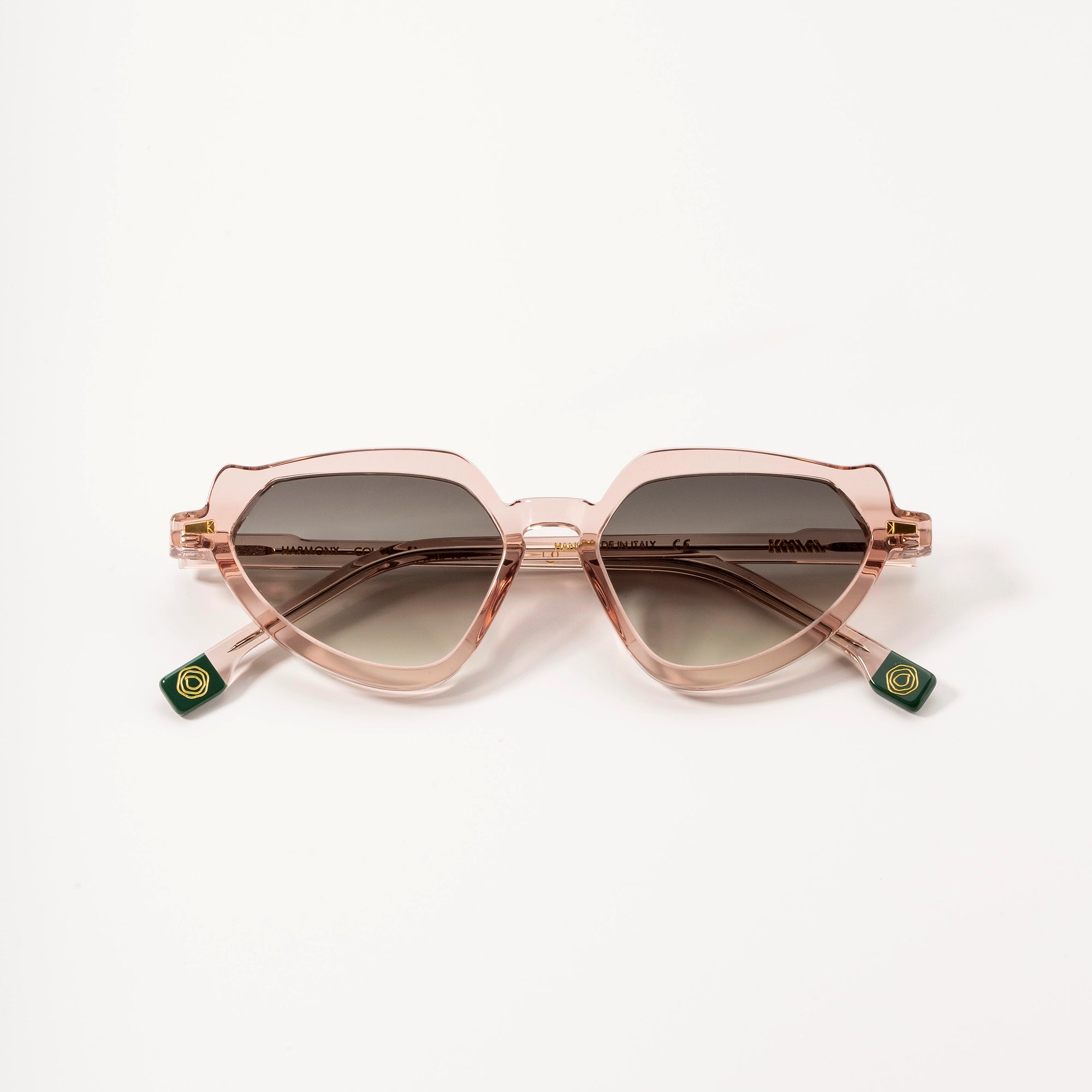 Kyme Eyewear Kyme Harmony: Geometric Italian Sunglasses with Vintage Flair. Color White/Light Pink, Material Acetate cellulose, Size Medium