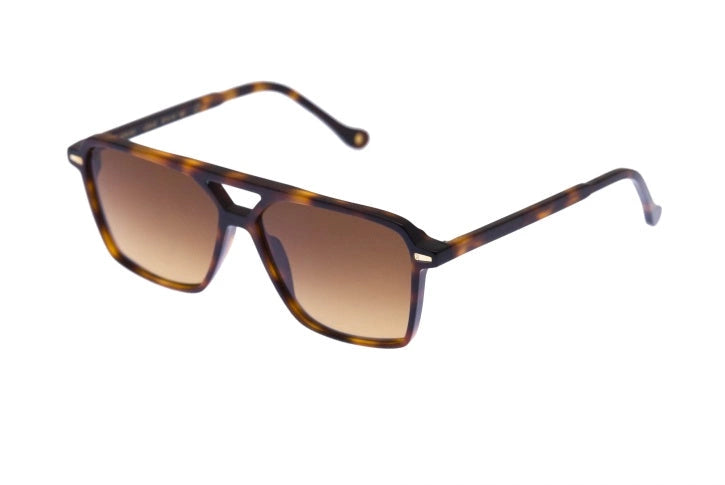 Kyme Eyewear Jorges: oversized ultralite acetate rectangular sunglasses. Color Tobacco, Material Acetate cellulose, Size Large