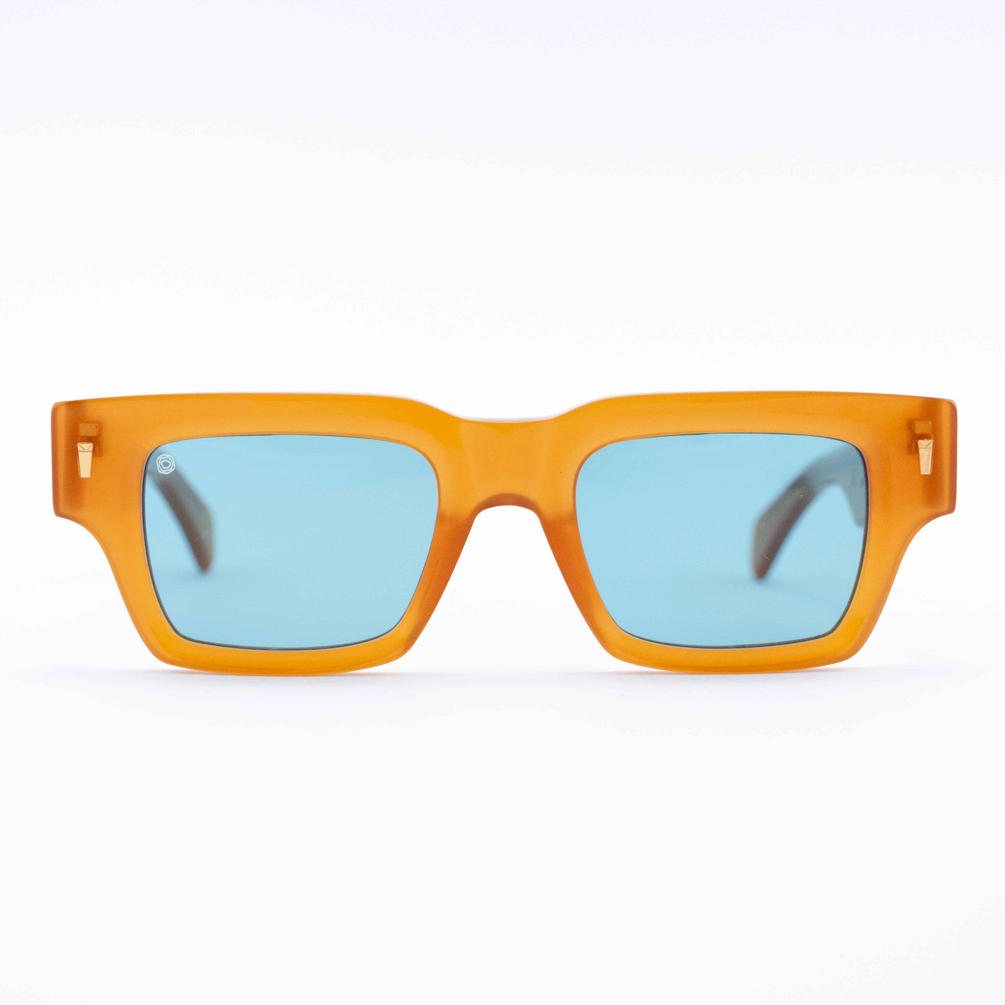 Kyme Eyewear Boxy: streetstyle squared sunglasses. Color Amber, Material Acetate cellulose, Size Medium