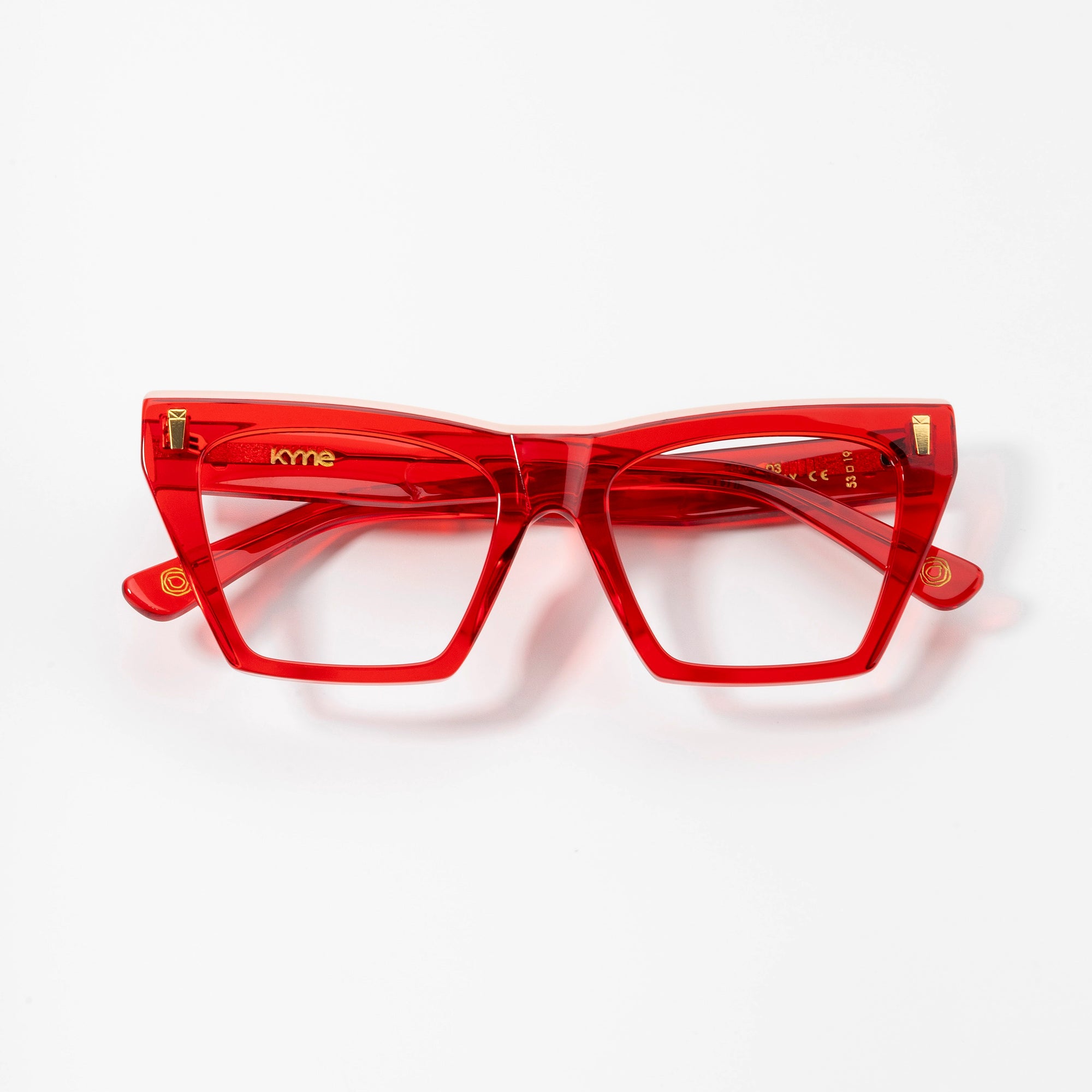 Kyme Eyewear Kyme Zara Red Sunglasses - Premium Handmade Italian Eyewear. Color Red, Size Medium
