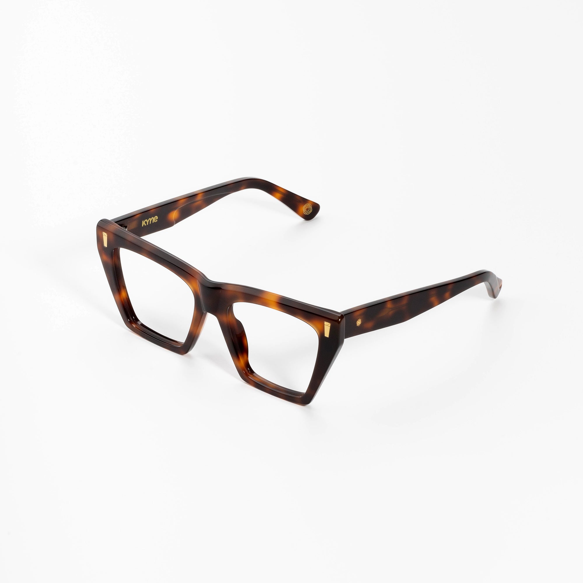 Kyme Eyewear Kyme Zara Dark Avana Sunglasses - Premium Handmade Italian Eyewear. Color Dark Avana, Size Medium