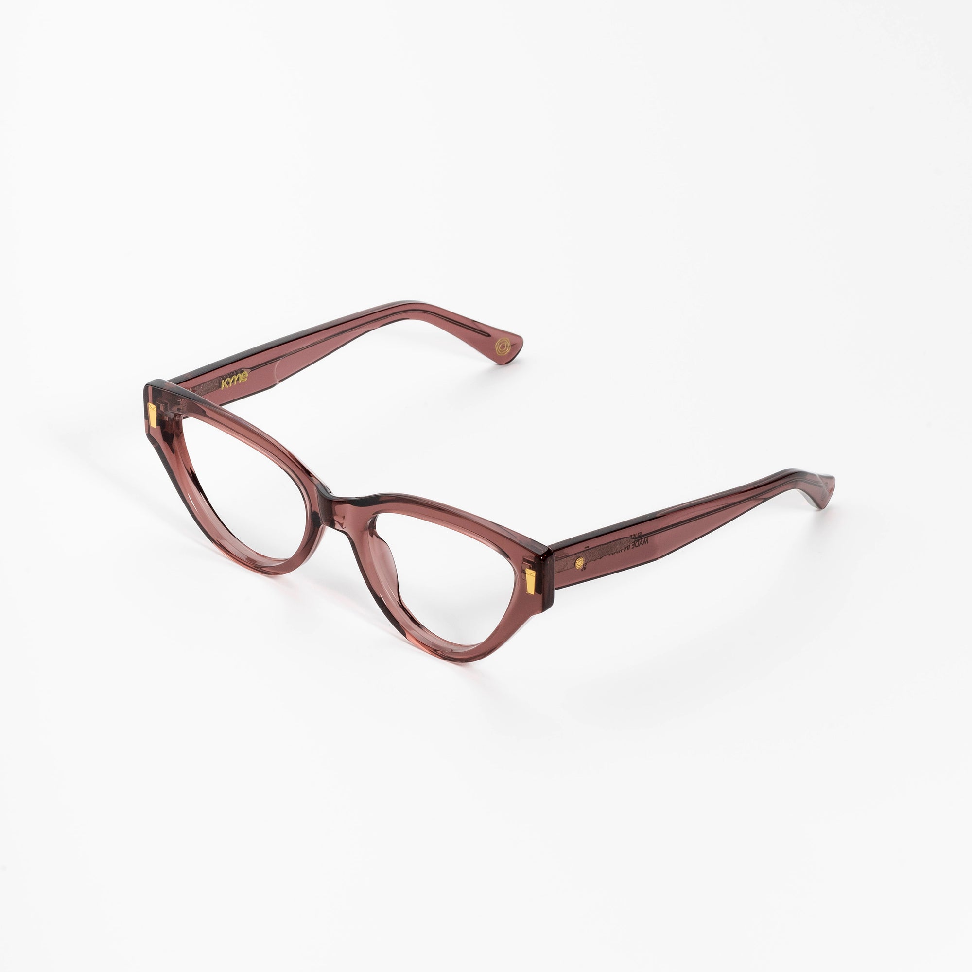 Kyme Eyewear Kyme Elisa Browne Sunglasses - Handmade Cat-Eye Italian Eyewear. Color Browne, Size Medium