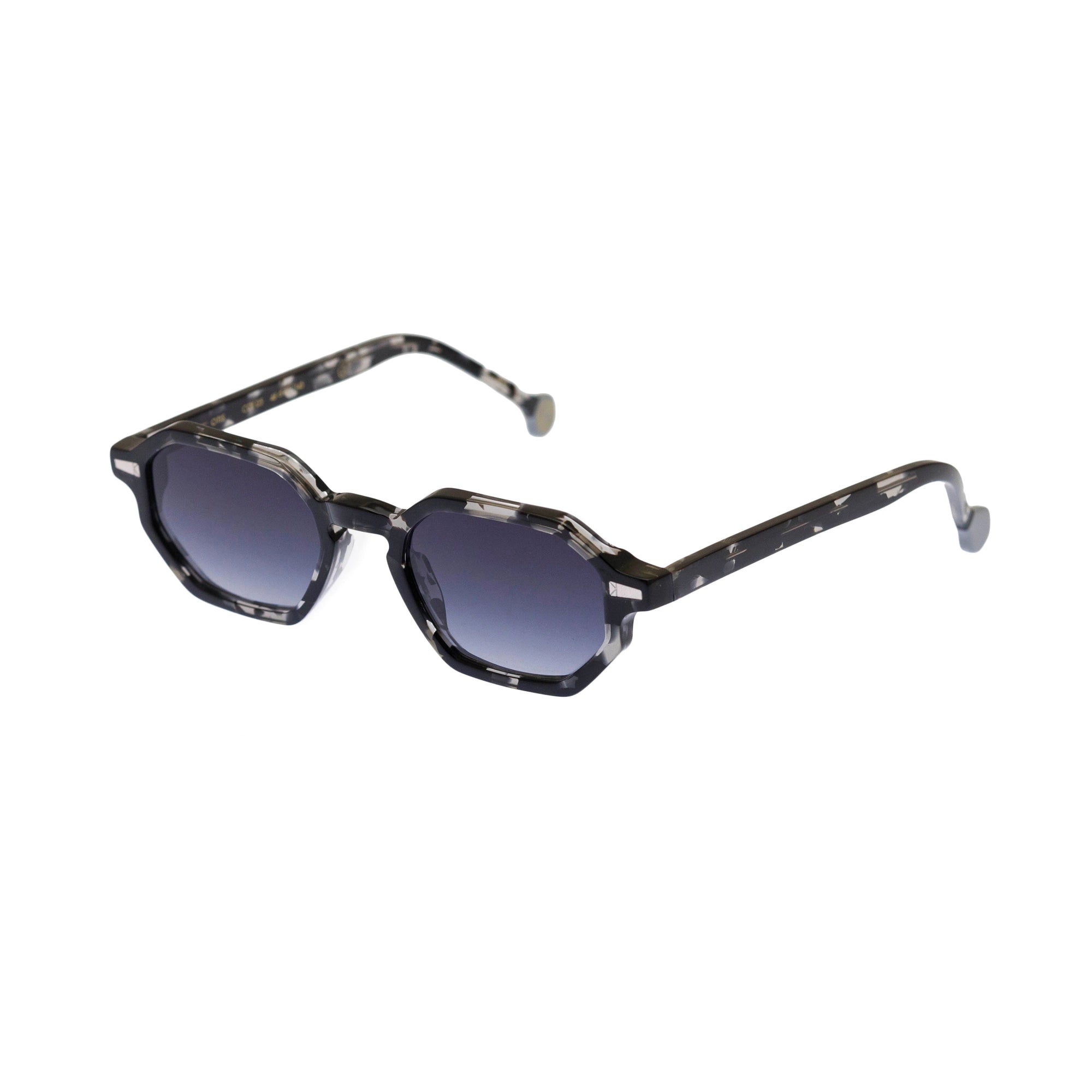 Kyme Eyewear Otis: octagonal vintage sunglasses. Color Black, Material Acetate cellulose, Size Small