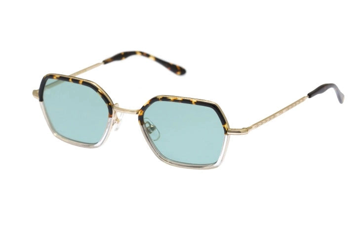 Kyme Eyewear Ben: squared vintage sunglasses. Color Tobacco, Material Stainless steel/Acetate, Size Medium