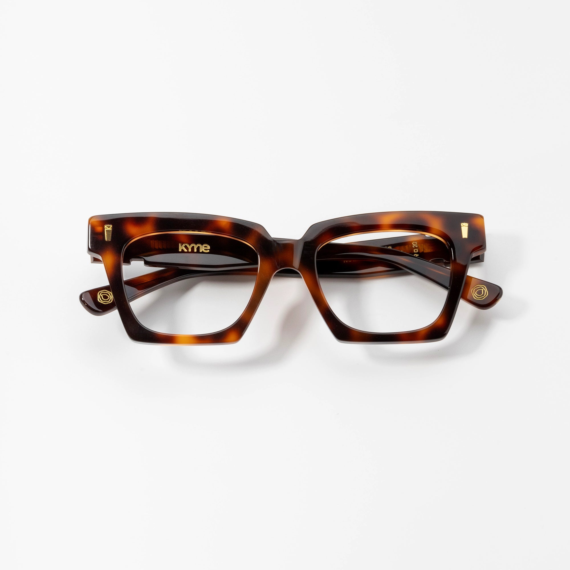 Kyme Eyewear Kyme Yasmine Dark Avana Sunglasses - Handmade Premium Italian Eyewear. Color Dark Avana, Size Medium