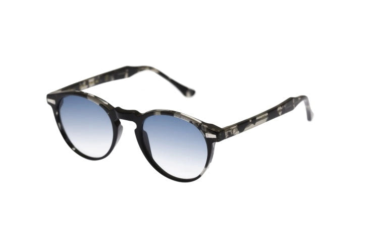 Kyme Eyewear Miki: original pantos vintage sunglasses. Color Glossy black, Material Acetate ellulose