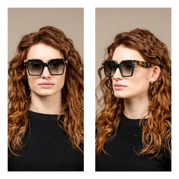 Kyme Eyewear Clio: oversize squared sunglasses. Color Black, Material Acetate cellulose, Size Large