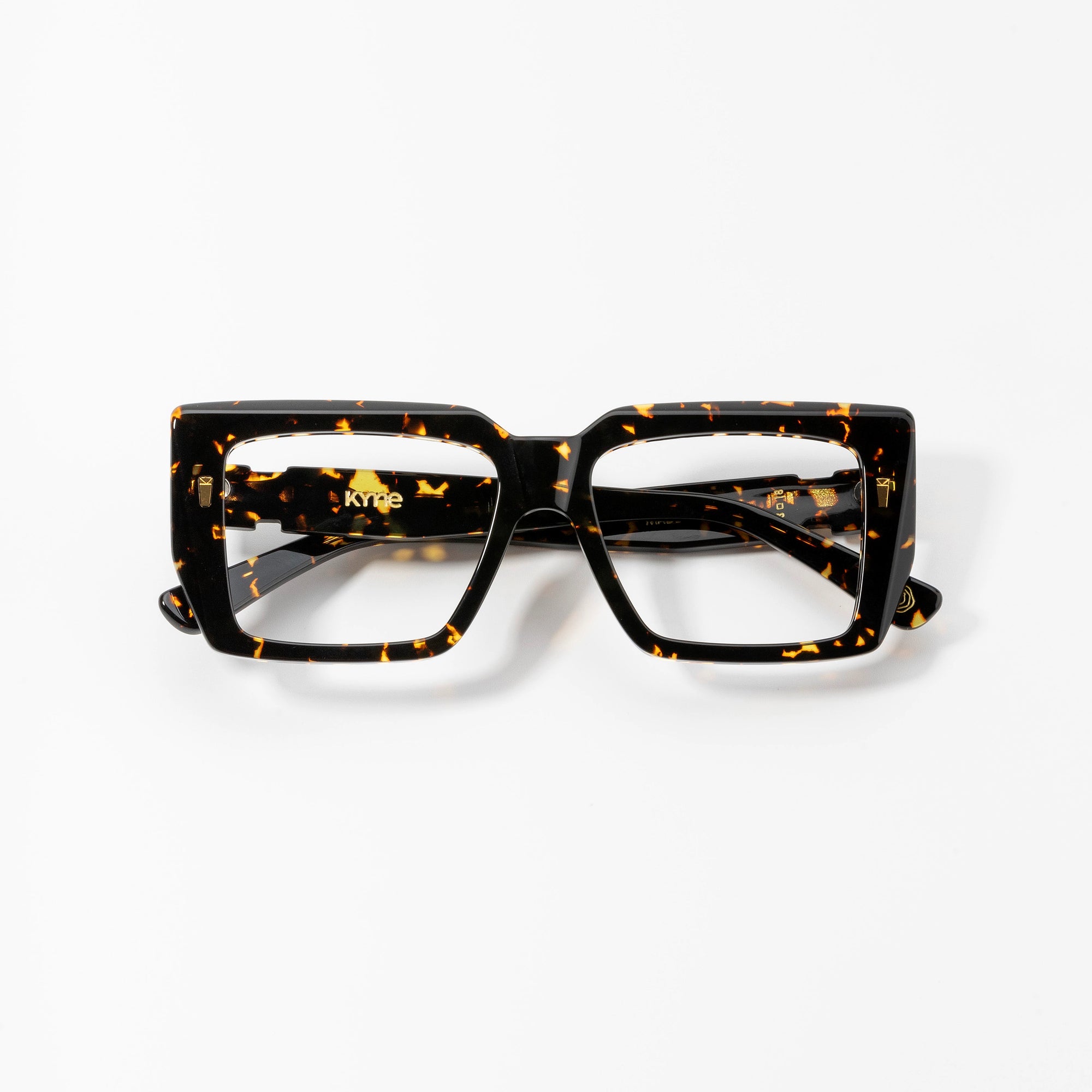 Kyme Eyewear Kyme Thalia Dark Avana Sunglasses - Handmade Geometric Italian Eyewear. Color Dark Avana, Size Medium