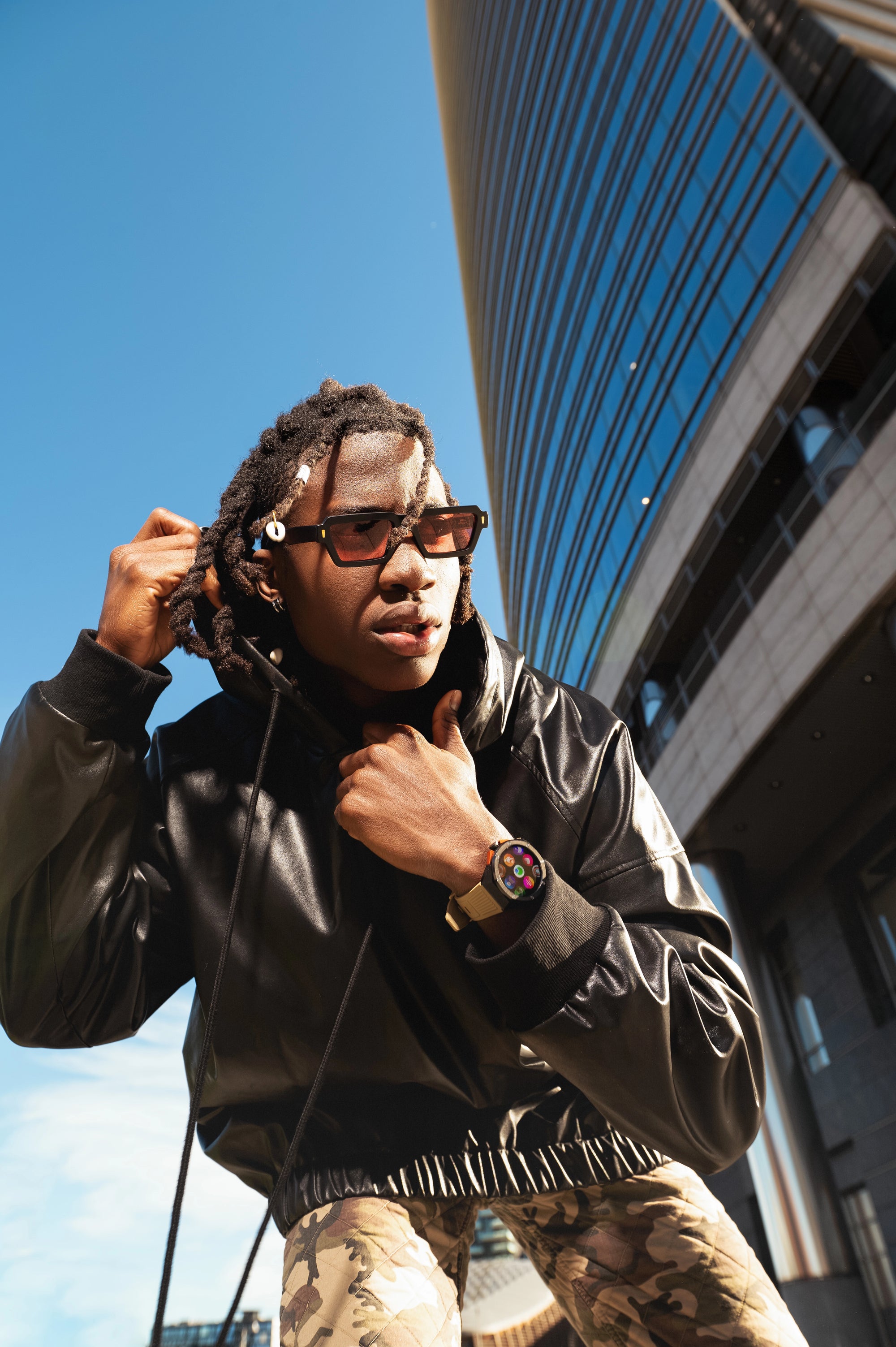 Kyme Eyewear Beaters: streetwear bold rectangular sunglasses. Color Brown, Material Acetate cellulose, Size Large