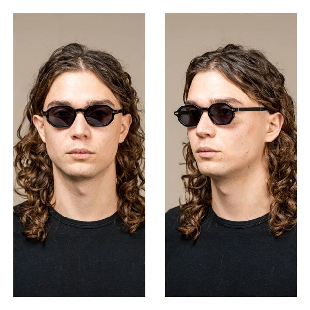 Kyme Eyewear Otis: octagonal vintage sunglasses. Color Strawberry, Material Acetate cellulose, Size Small