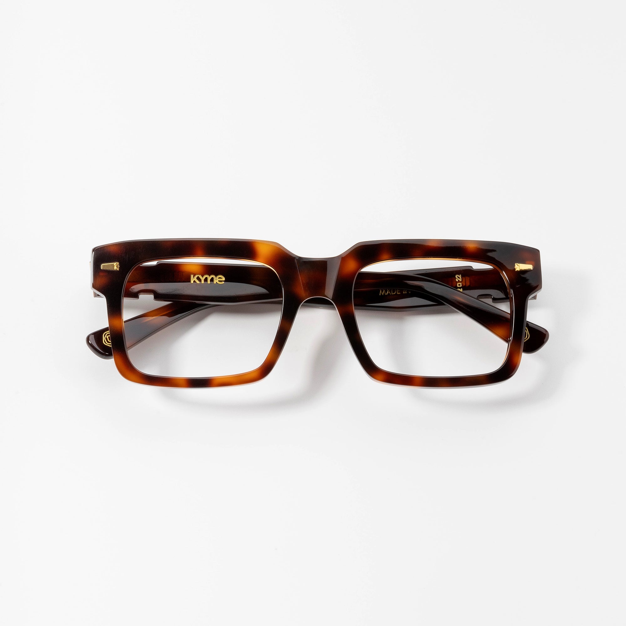 Kyme Eyewear Kyme Etienne Dark Avana Sunglasses - Bold Handmade Italian Eyewear. Color Dark Avana, Size Medium