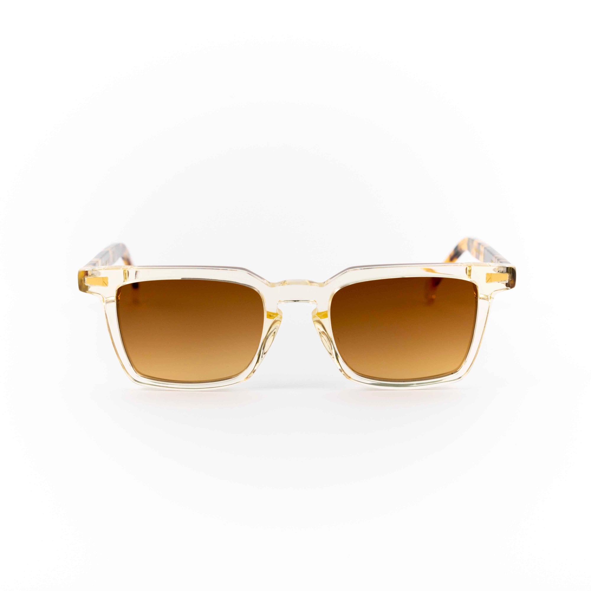Kyme Eyewear Vlad: vintage rectangular sunglasses. Color Champagne, Material Acetate cellulose, Size Small