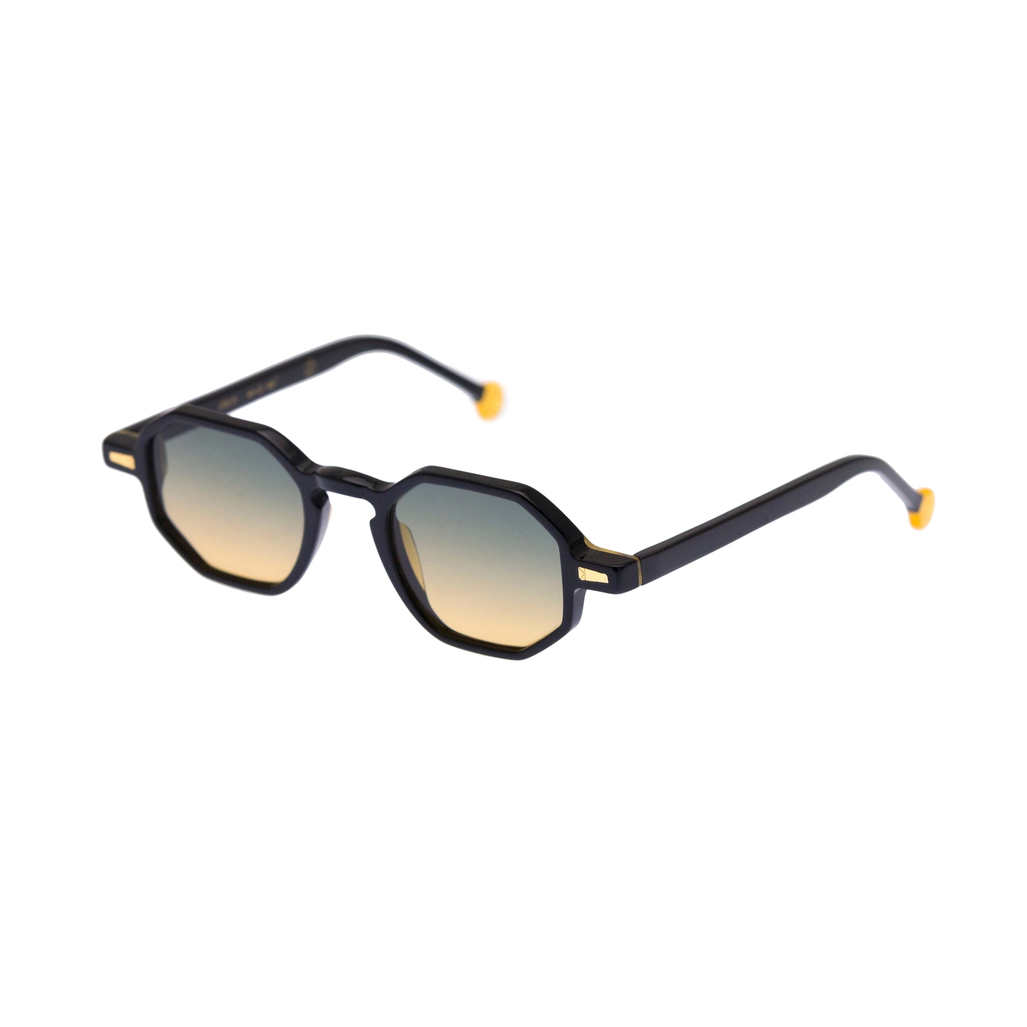 Kyme Eyewear Rio: vintage octagonal sunglasses. Color Transparent brown, Material Acetate cellulose, Size Small