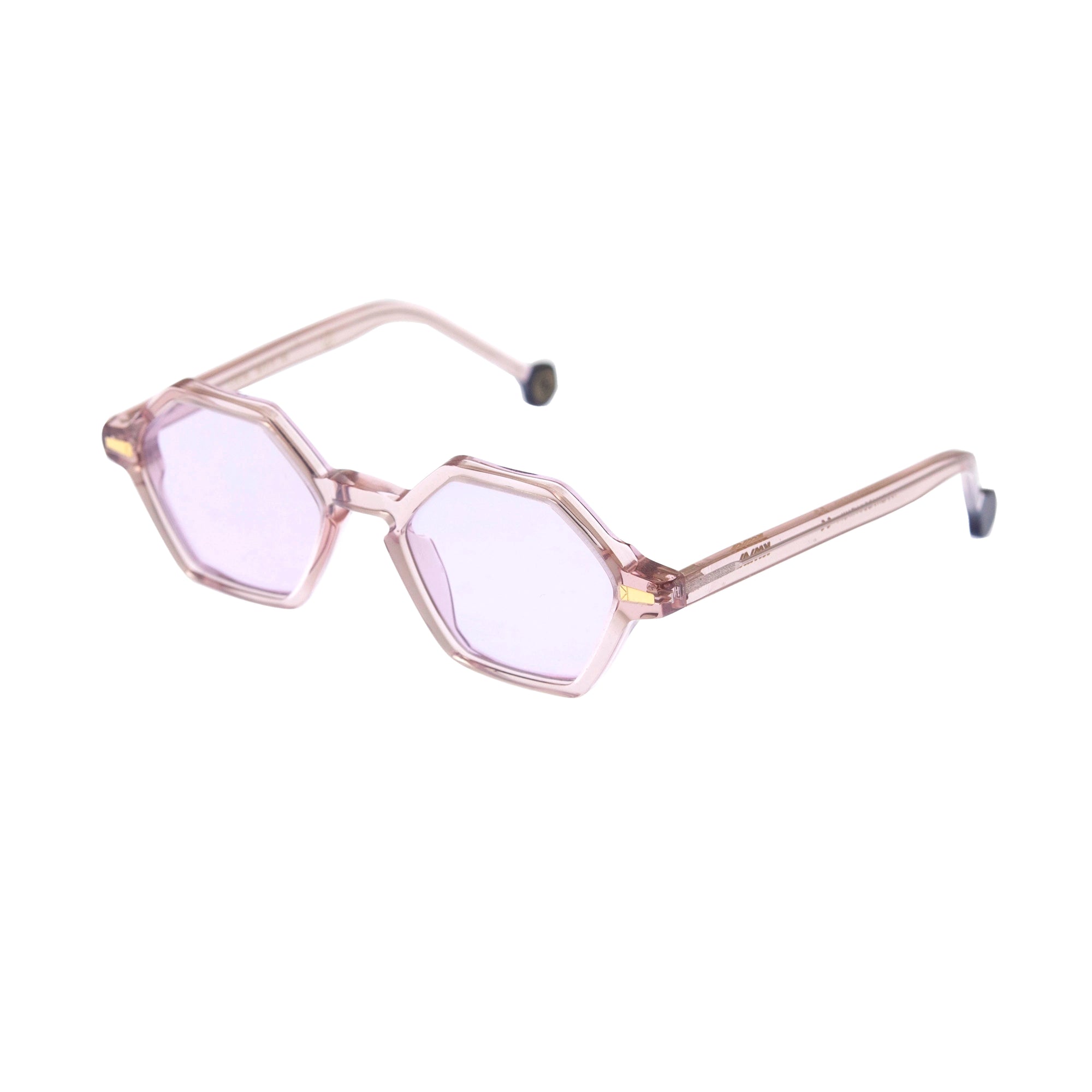 Kyme Eyewear COLE5: hexagonal vintage sunglasses. Color Black, Material Acetate cellulose, Size Small