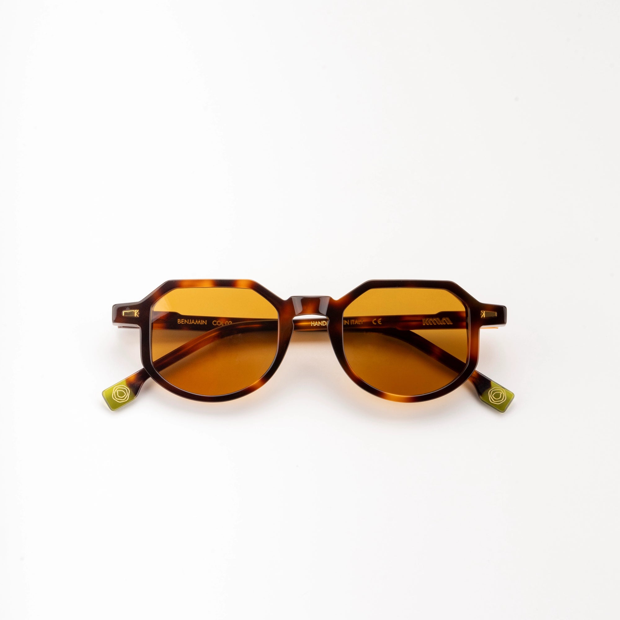 Kyme Eyewear Kymini Benjamin Sunglasses. Color Tobacco, Material Acetate cellulose, Size Medium