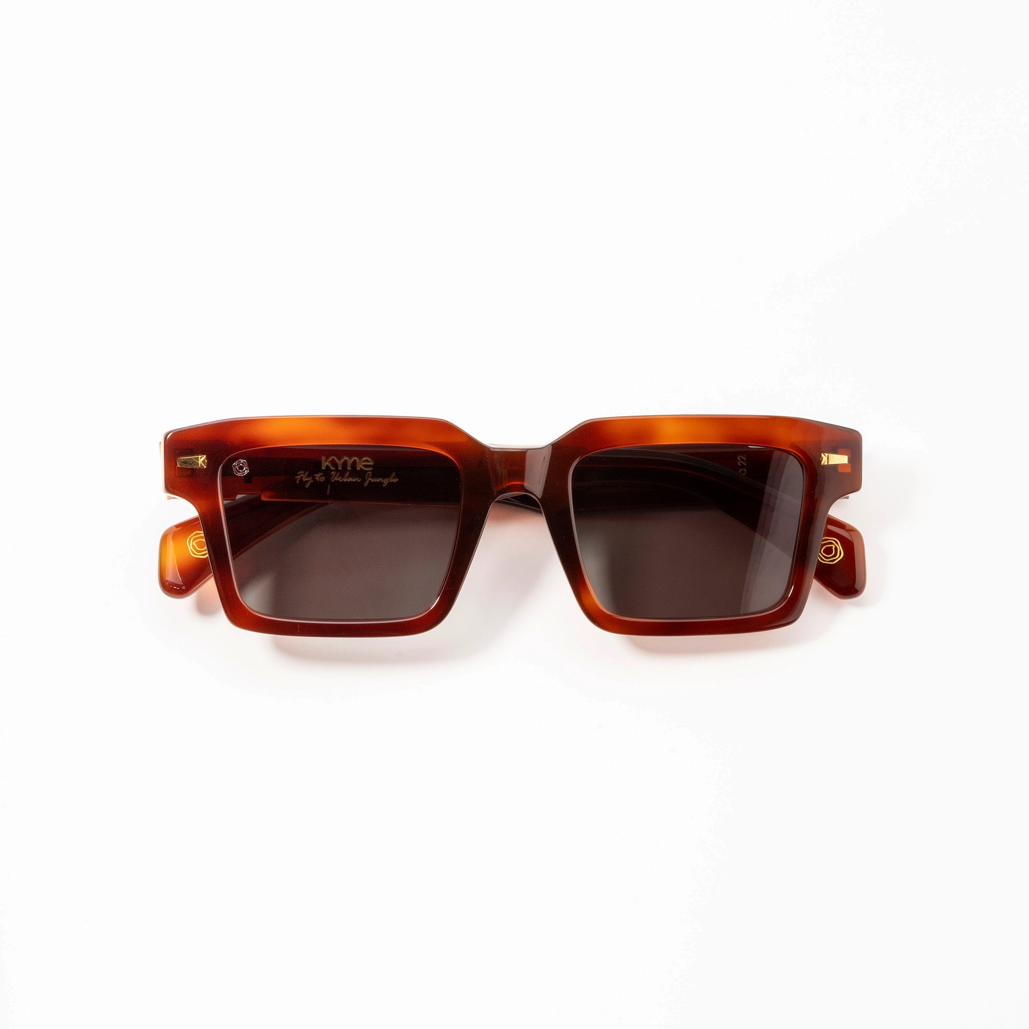 Kyme Eyewear Kyme Edge Bronze Sunglasses - Bold Handmade Italian Eyewear. Color Bronze, Size Medium