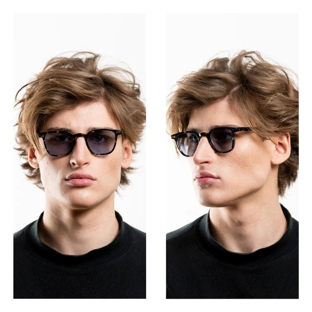 Kyme Eyewear Fernando: squared vintage sunglasses. Color Transparent, Material Acetate cellulose, Size Small