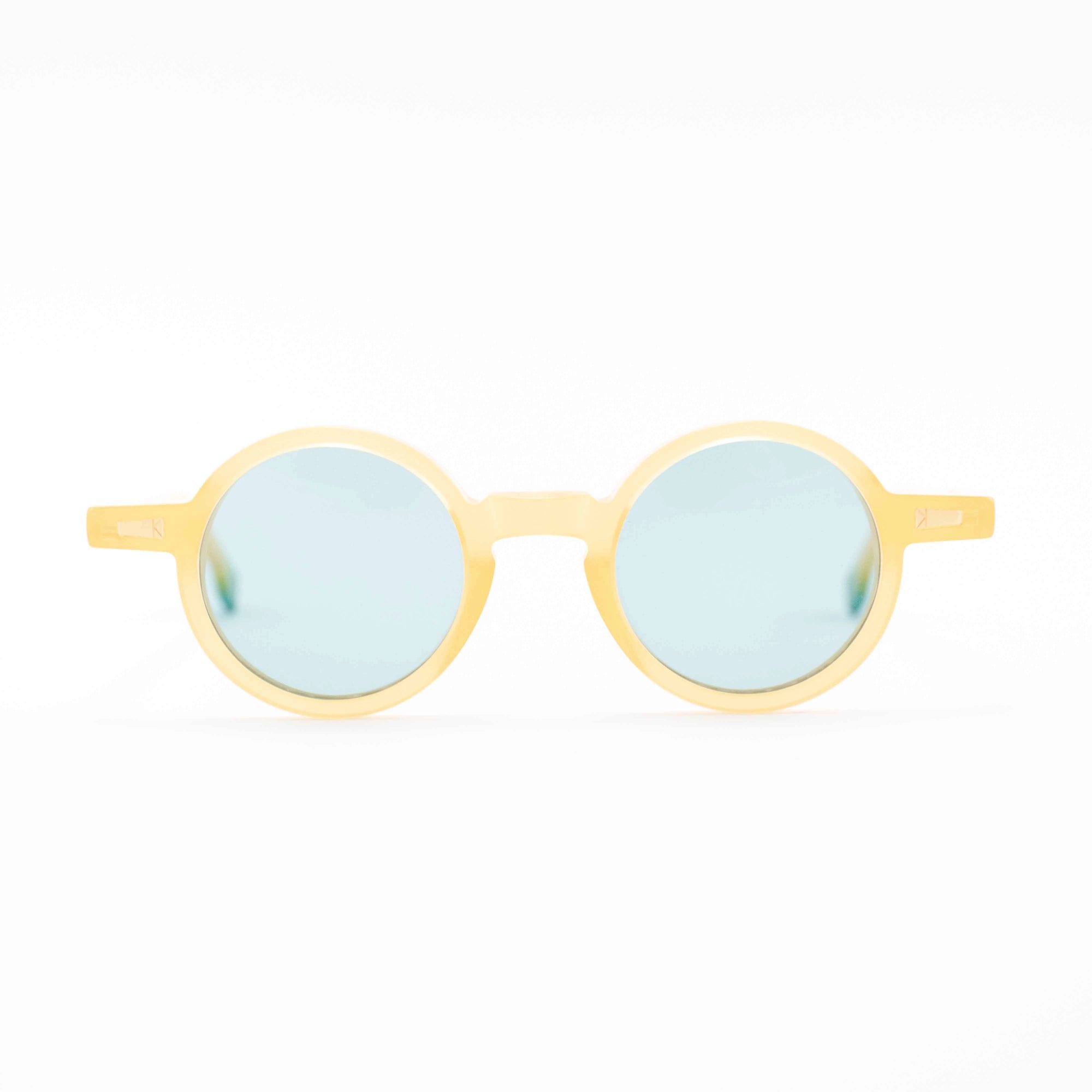 Kyme Eyewear Lupe: round sunglasses. Color Tobacco, Material Acetate cellulose, Size Medium