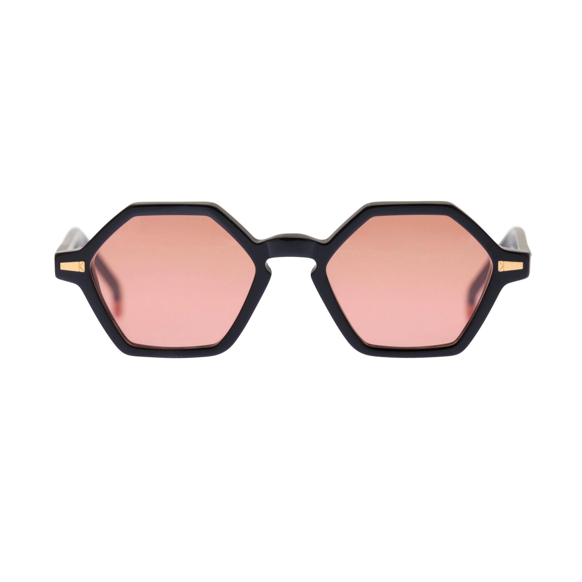 Kyme Eyewear COLE6: hexagonal vintage sunglasses. Color Pink, Material Acetate cellulose, Size Small